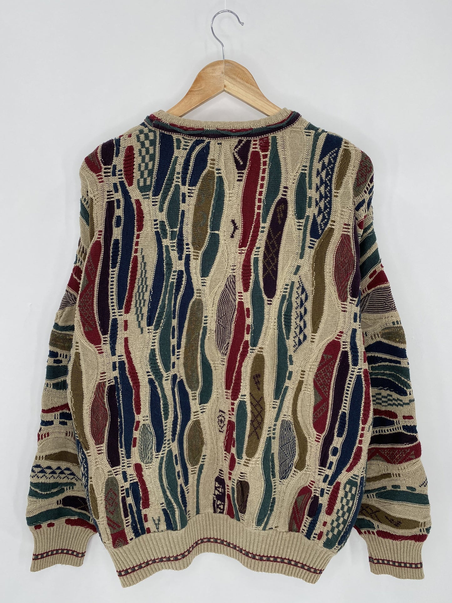 Vintage 3D Coogi-Style Size XL Knit Sweater / K5728