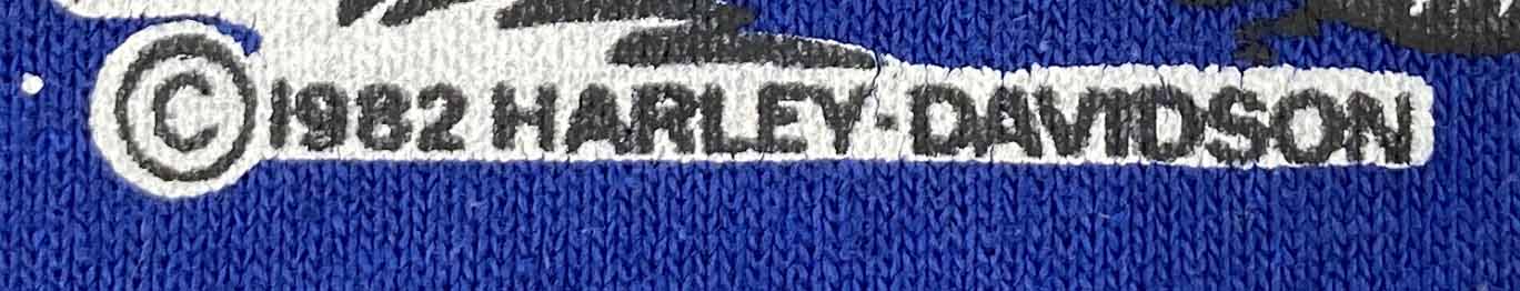 1982 HARLEY DAVIDSON Made in USA Size XL Vintage 3/4 Sleeve T-Shirts / A896