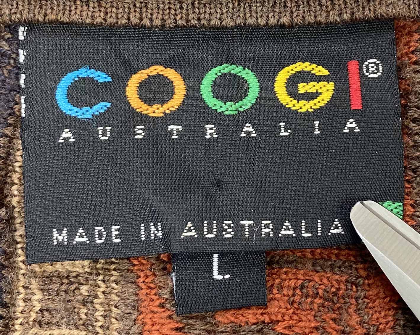 Vintage 3D COOGI Size Ladies L Wool Knit Sweater / E961