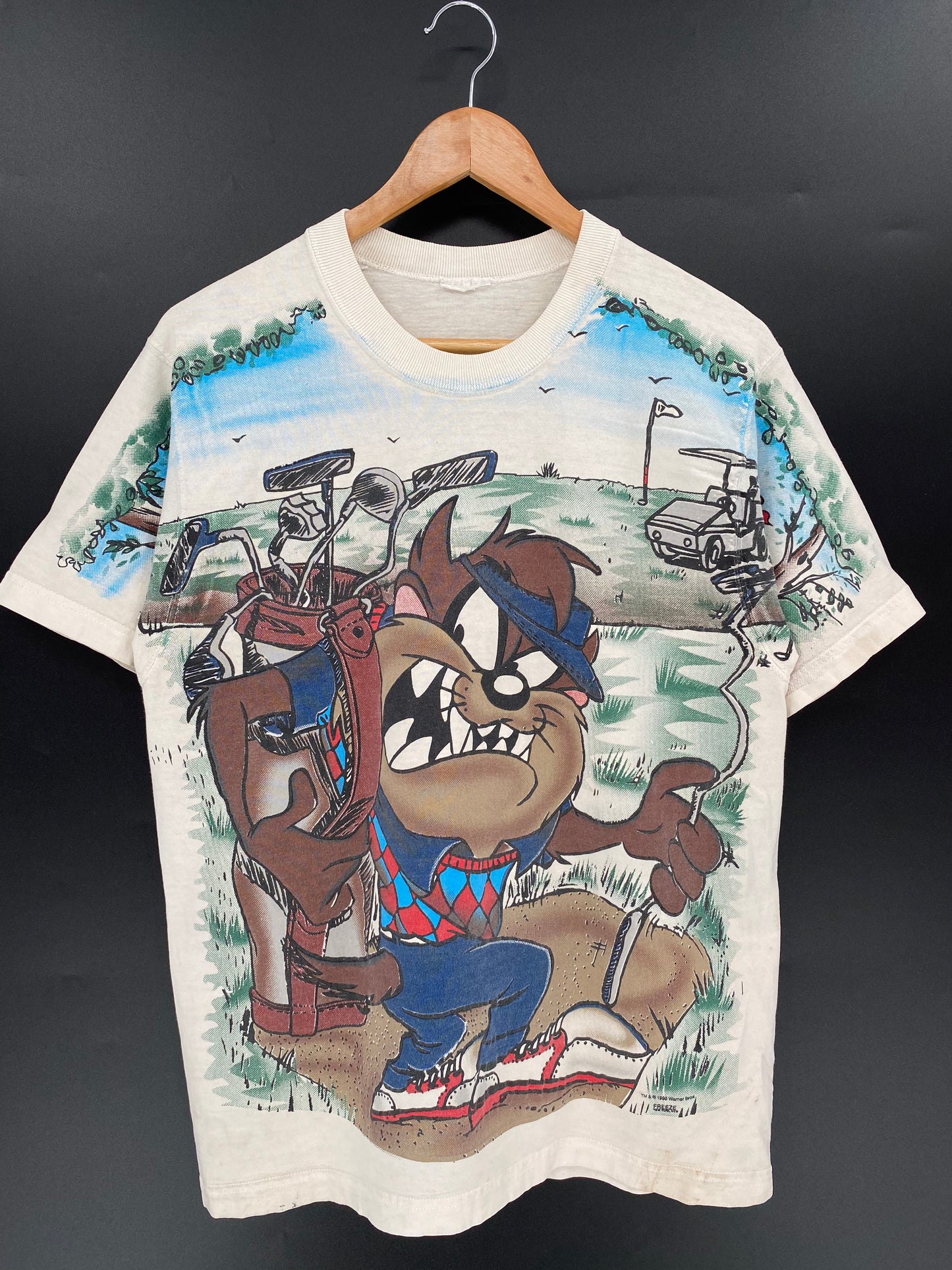 1995 LOONEY TUNES TAZ No tag Approx. Size L Vintage T-Shirts / K1601
