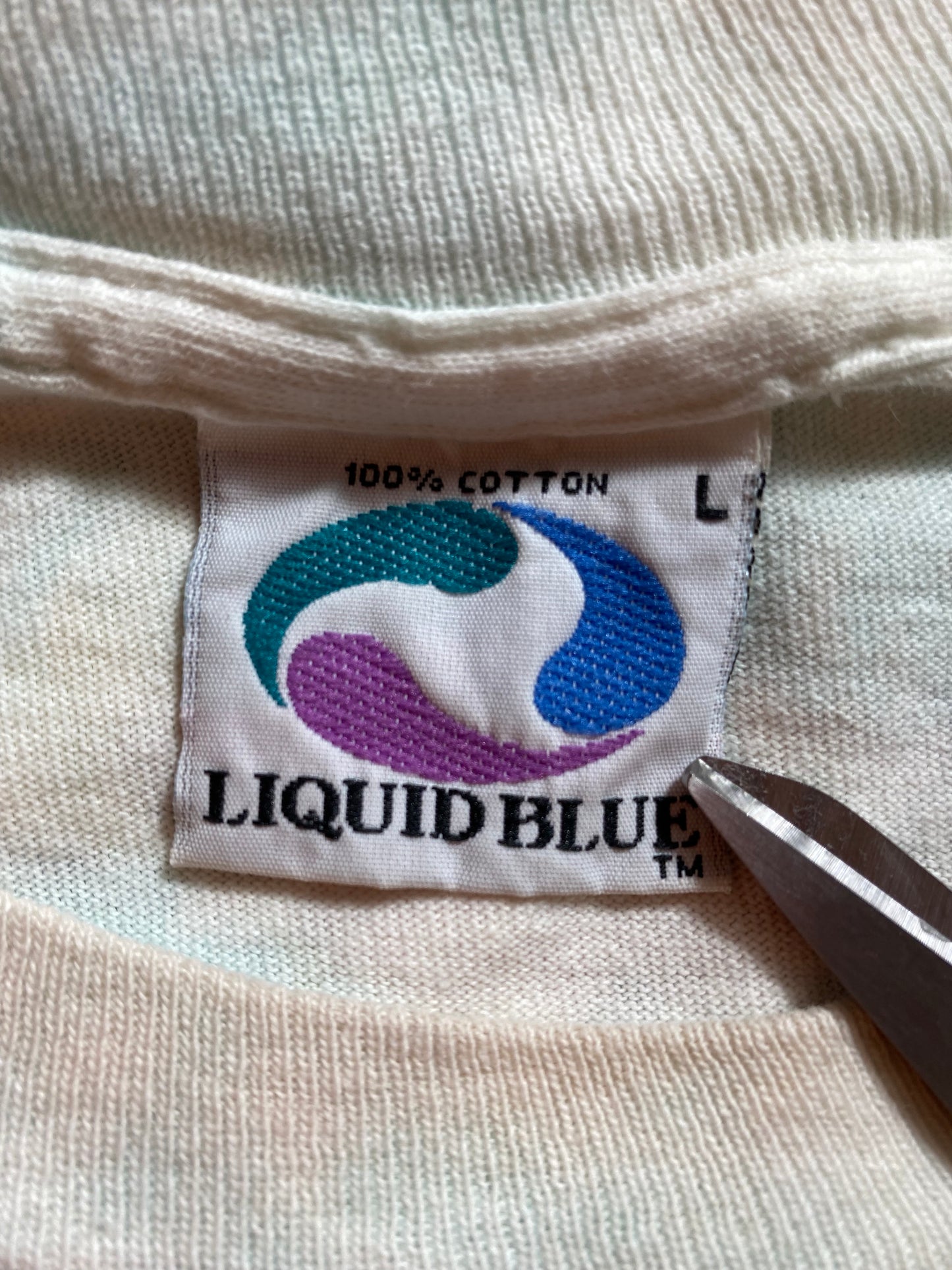 1992' LIQUIT BLUE CORAL REEF Made in USA Size L T-Shirt / K1534