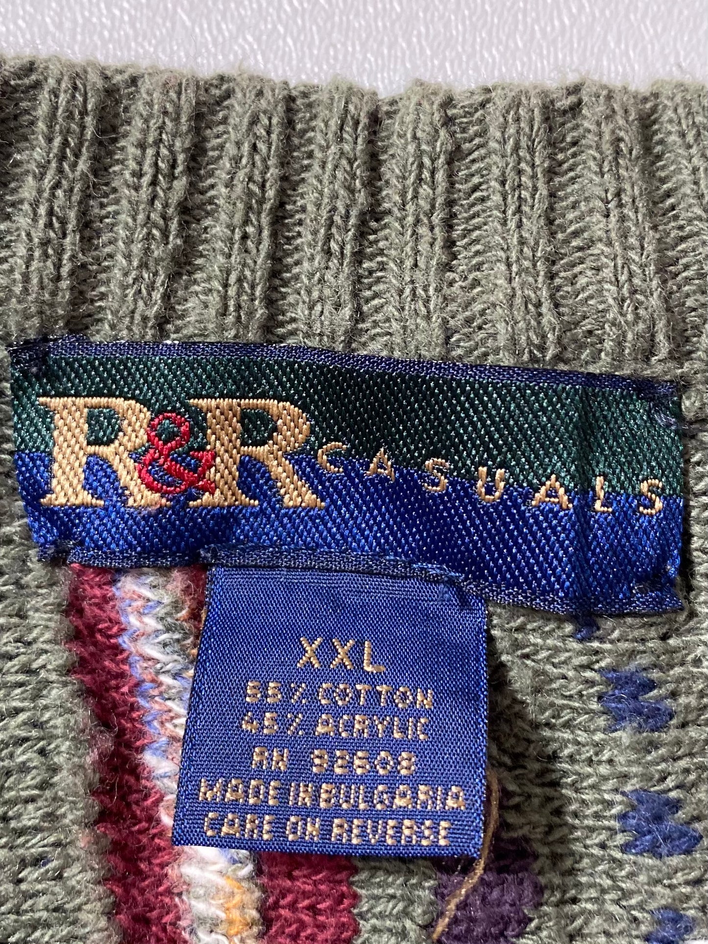 Vintage 3D Coogi-Style Size XXL Knit Sweater / 8711