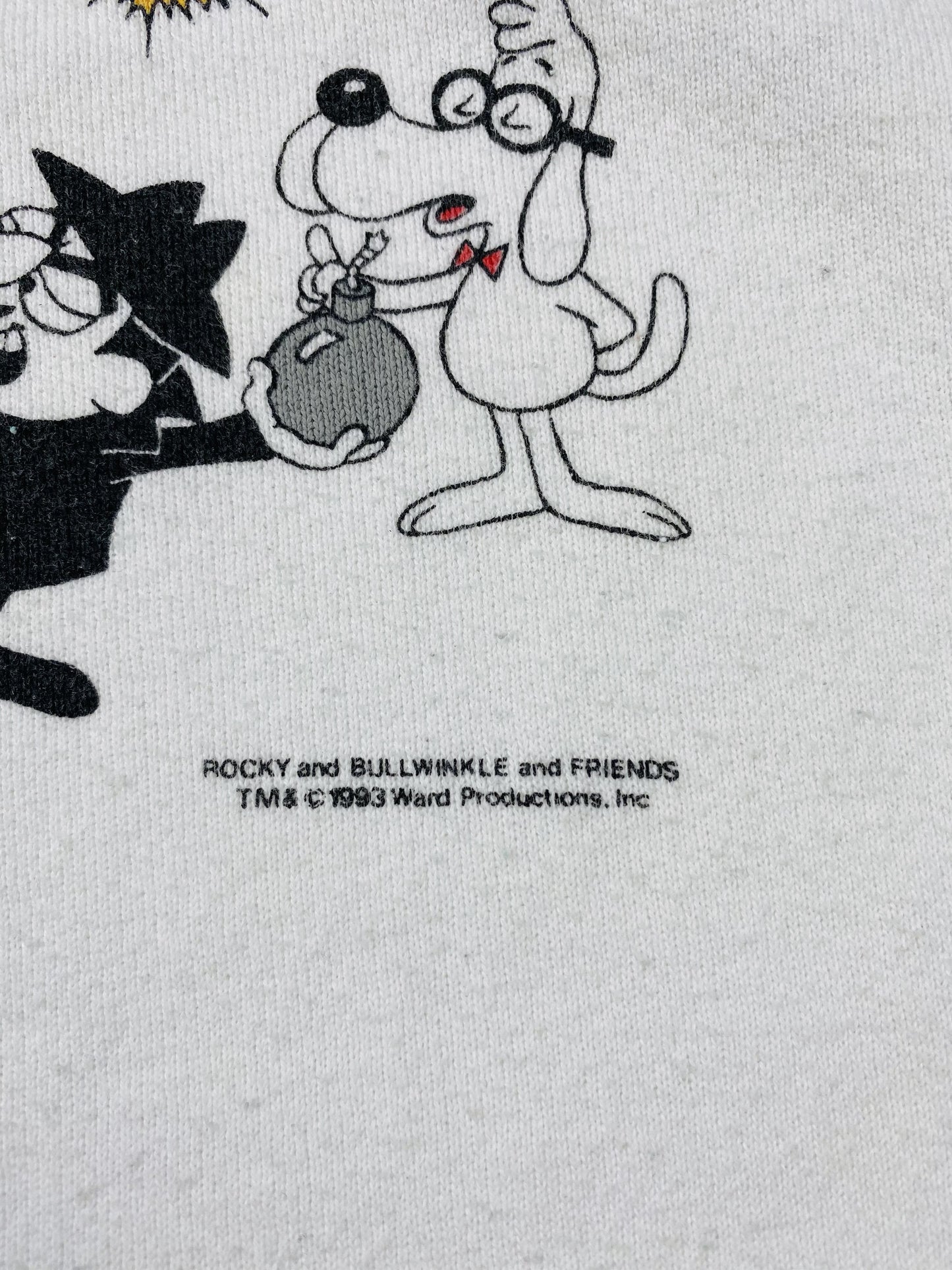 1993 ROCKY AND BULLWINKLE AND FRIENDS Size Approx.L Vintage Sweat-shirt / A7950