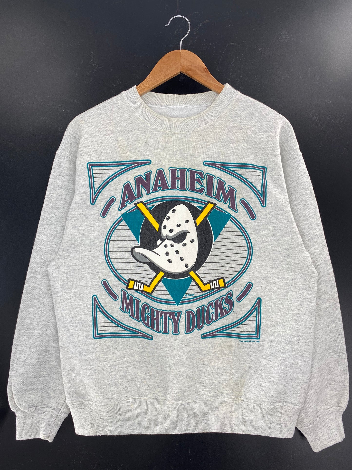 1993 ANAHEIM MICHTY DUCKS Size No Tag (Approx.L) NHL Sweat-Shirts / K3954