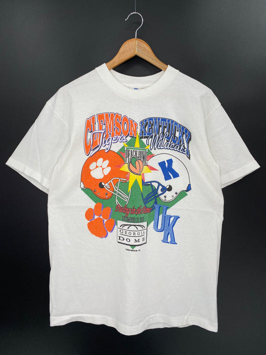1993 CLEMSON x KENTUCKY Made in USA Size L Vintage NFL T-shirt / 8300