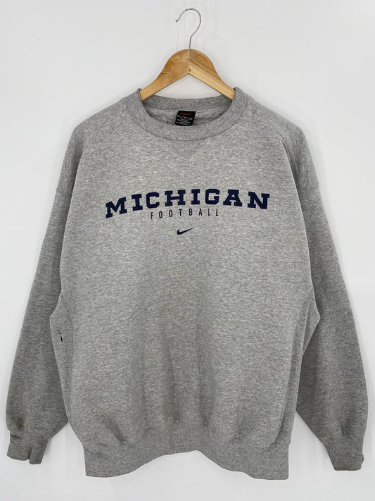 00’ NIKE MICHIGAN FOOTBALL Size L Vintage Sweat-shirt / k6146