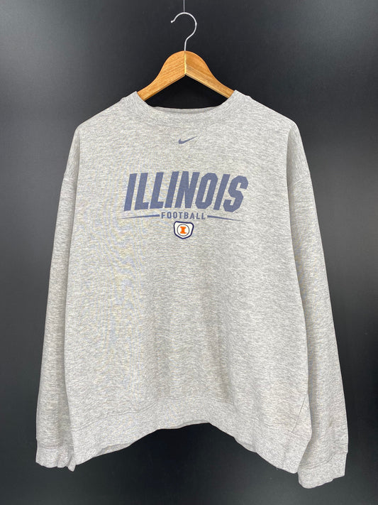 00’ NIKE ILLINOIS FOOTBALL Size XL Vintage Sweat-Shirts / K6840