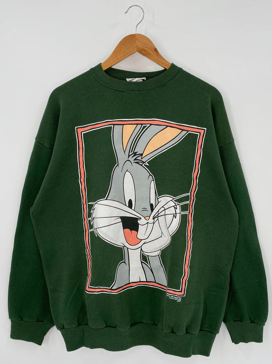 .1995 LOONEY TUNES BUGS BUNNY Size No tag (Approx.XL) Vintage Sweat-shirt / E5882S