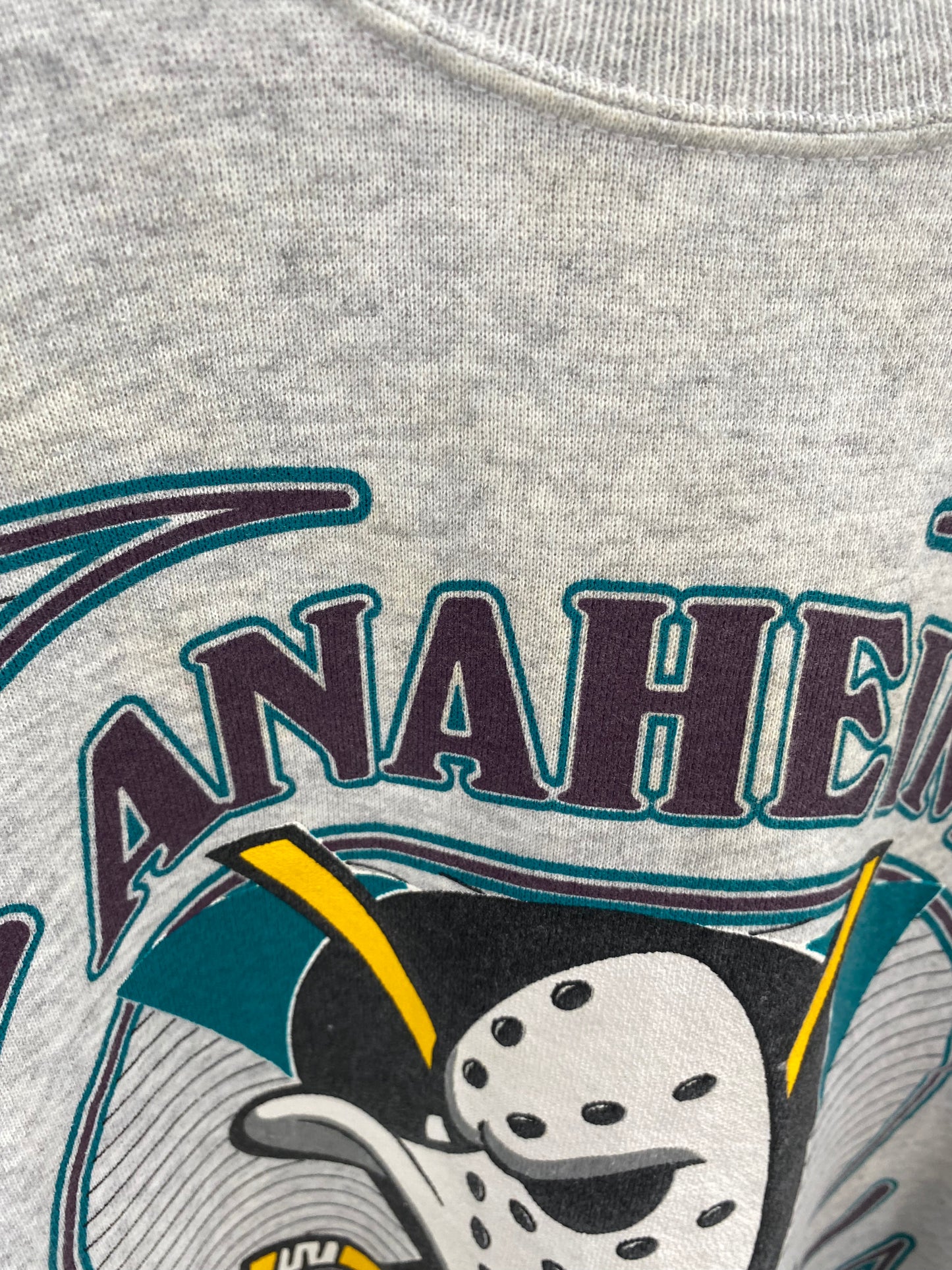 1993 ANAHEIM MICHTY DUCKS Size No Tag (Approx.L) NHL Sweat-Shirts / K3954