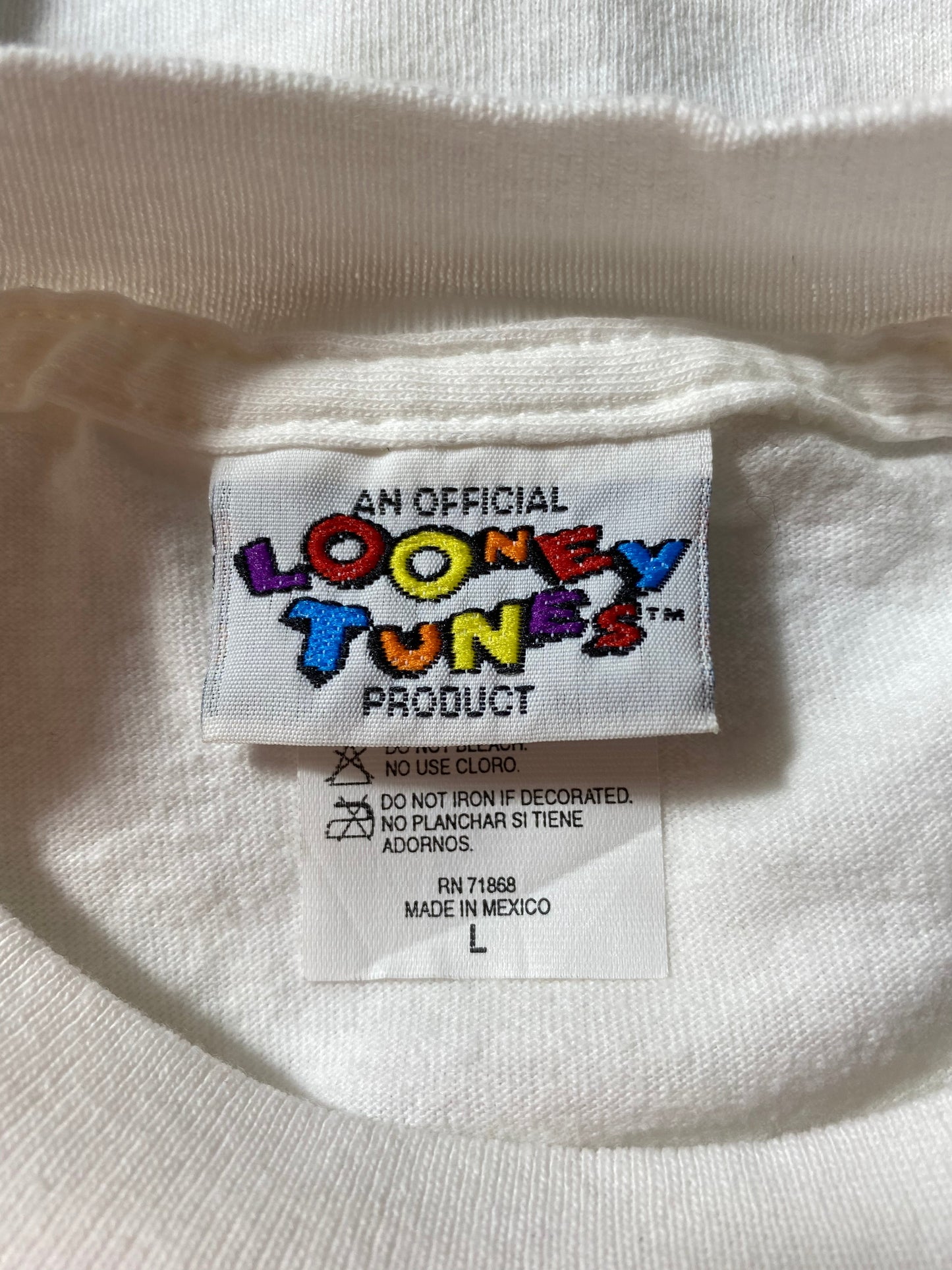 .1995 LOONEY TUNES BACK OFF Size L Vintage T-Shirt / E3853T