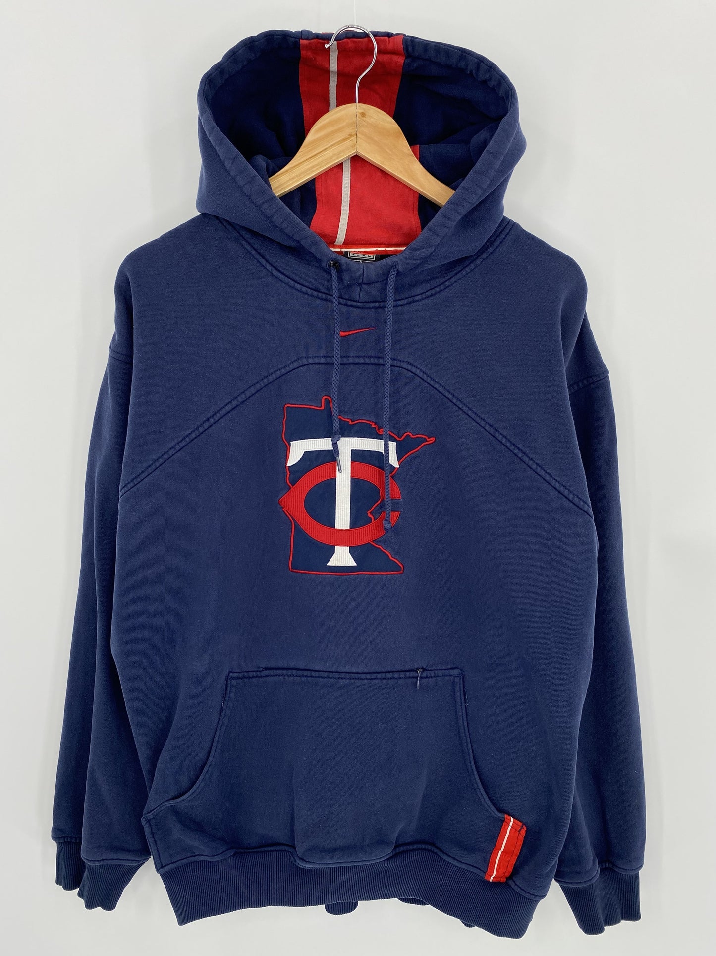 00' NIKE Minnesota Twins Size L Vintage MLB Hoodie Sweat-shirt / K5835