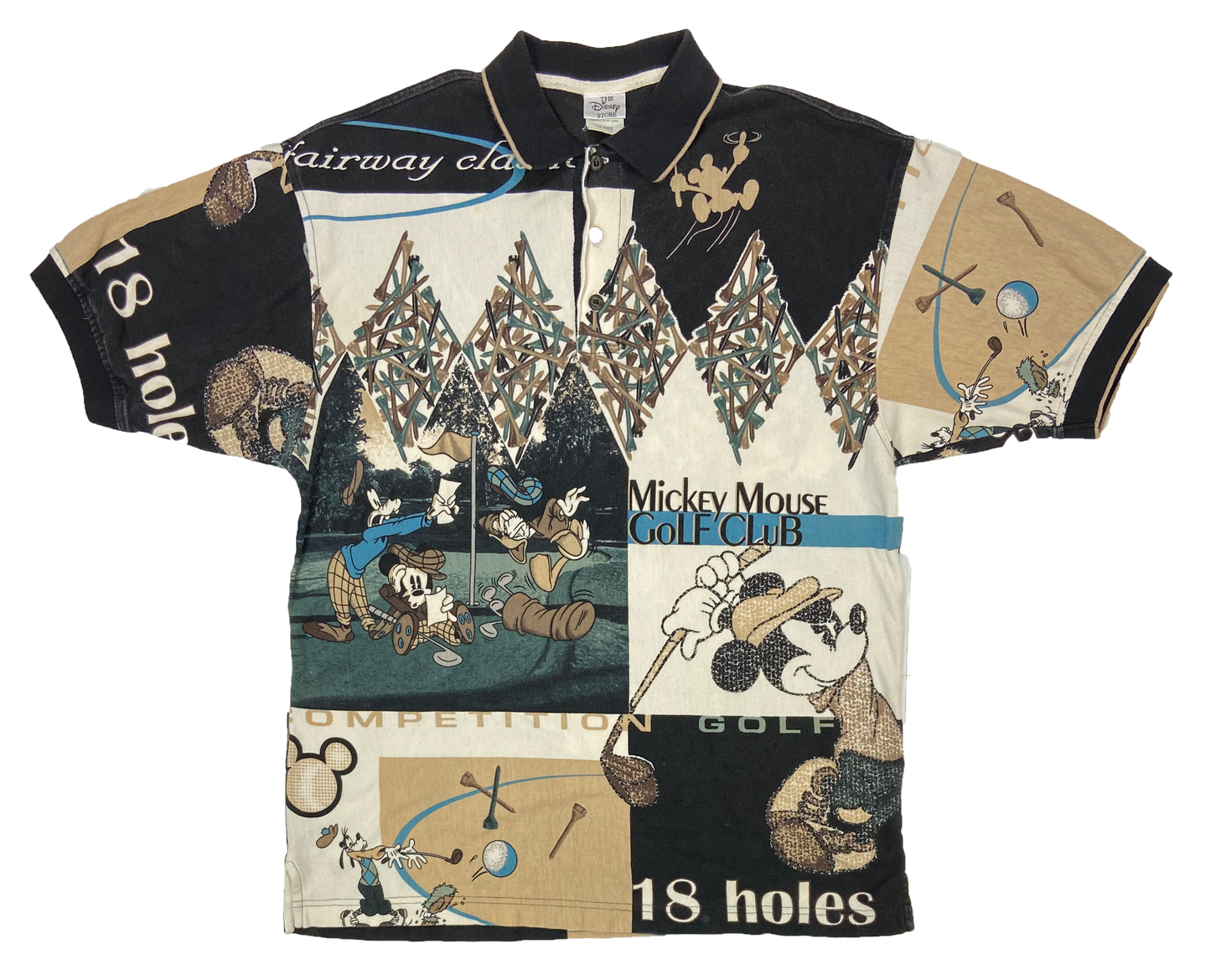 Vintage Mickey Mouse Golf Club All Over Print Disney Polo-Shirt / 2032