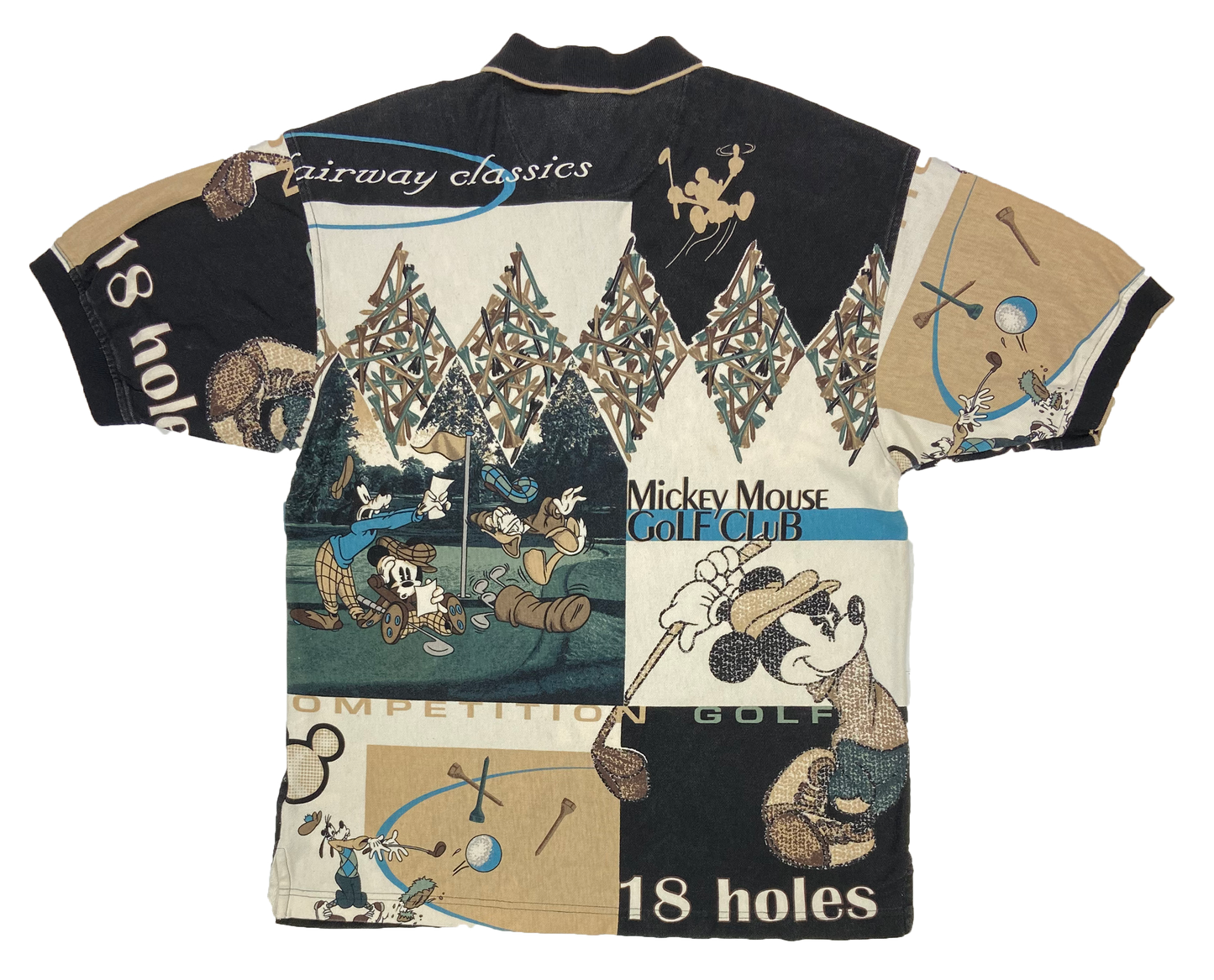 Vintage Mickey Mouse Golf Club All Over Print Disney Polo-Shirt / 2032