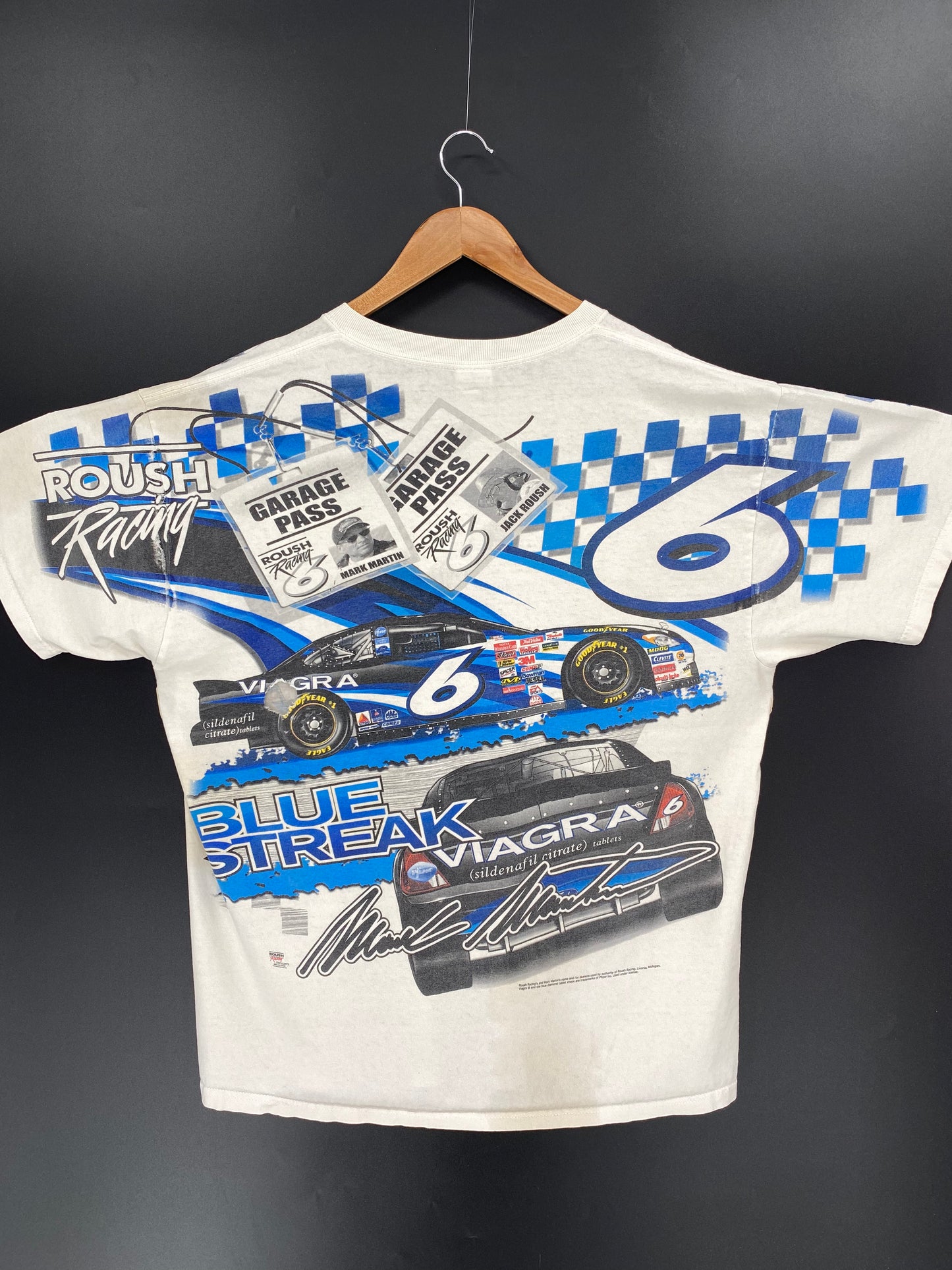 90’s ROUSH RACING MARK MARTIN Made in USA Size XL Vintage Racing T-shirt / 9459