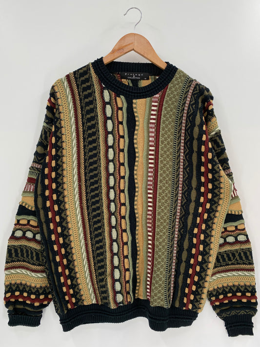 Vintage 3D Coogi-Style Size M Knit Sweater / 9637
