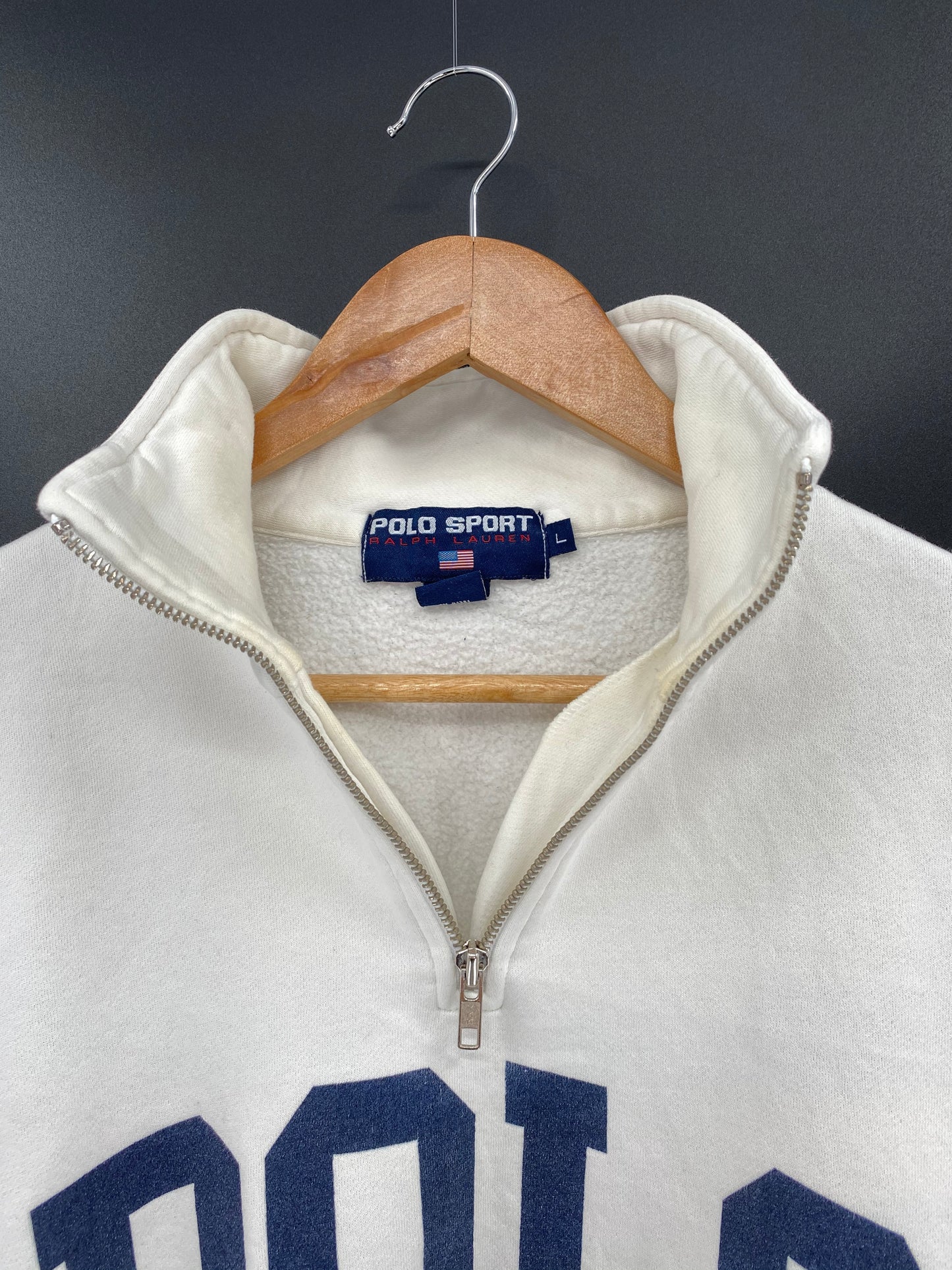 90’s POLO RALPH LAUREN Size L Vintage Half-zip Sweat-shirt / 8061