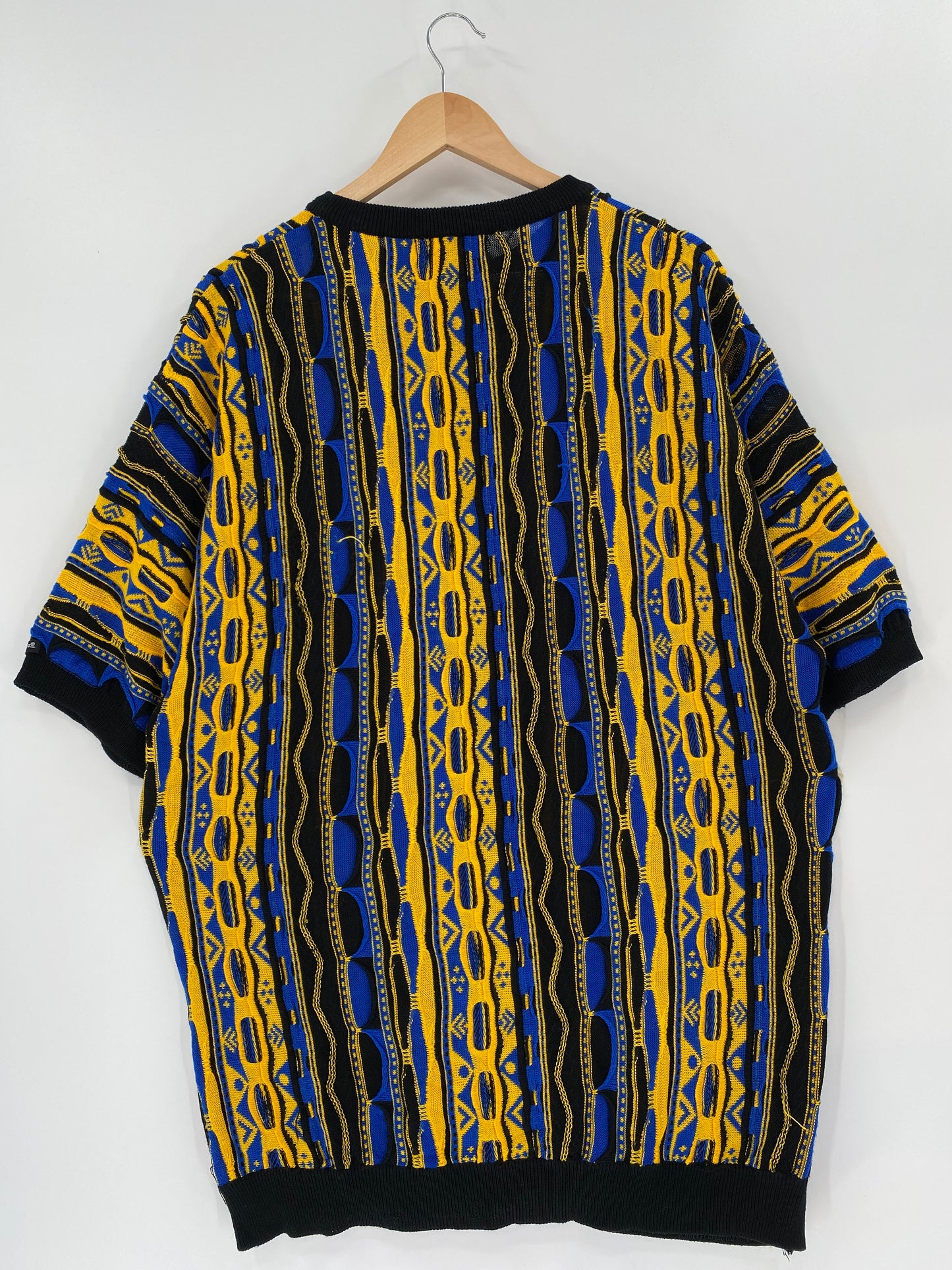 Vintage 3D COOGI- Style Size XXL Short Sleeve Knit Sweater / K1512