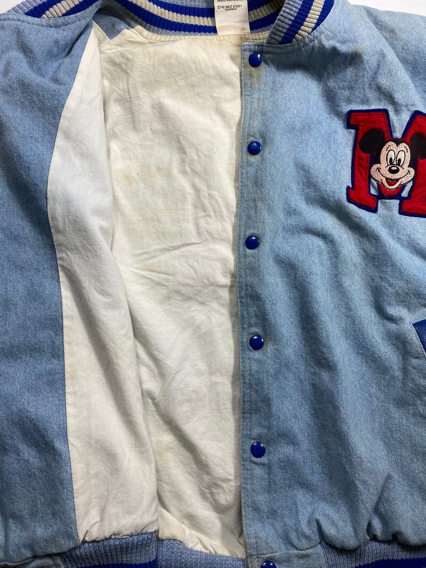 90’s DISNEY MICKEY Size XL Vintage Denim Jacket / K7348