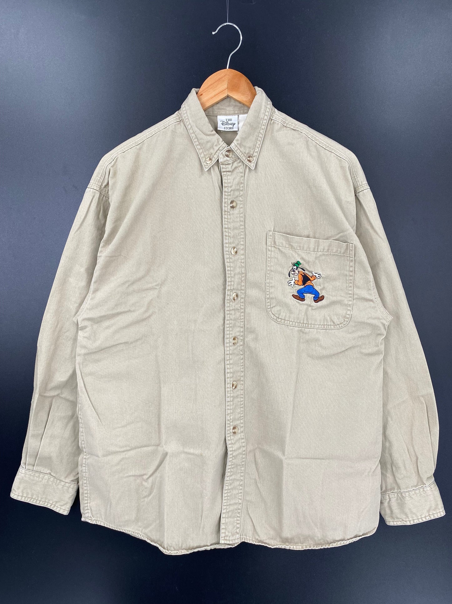 00' DISNEY GOOFY Size Approx.L Vintage Button Down Shirt / E3938B