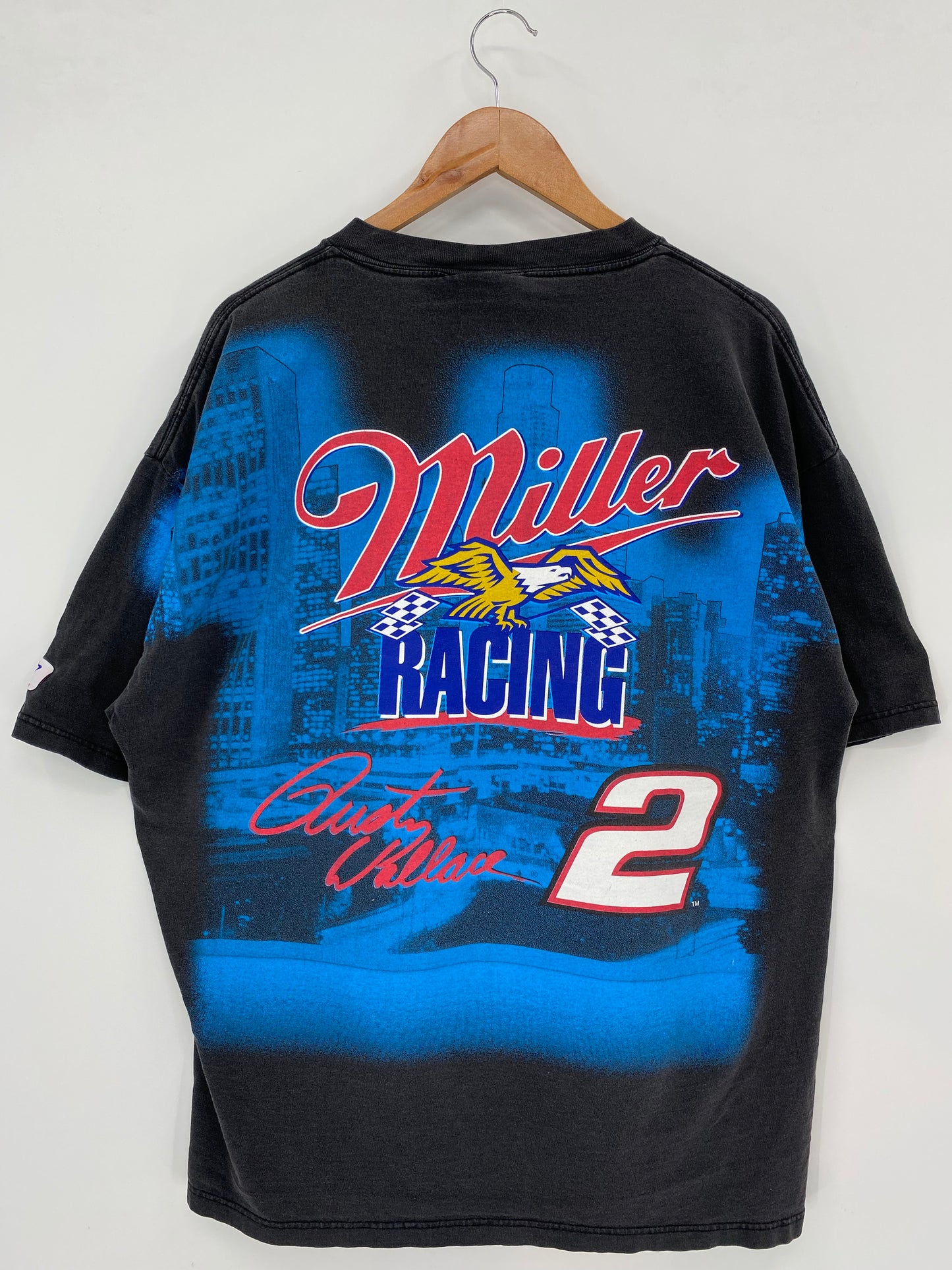 Vintage NASCAR RUSTY WALLACE Made in USA Size XL Racing T-shirt / K3008