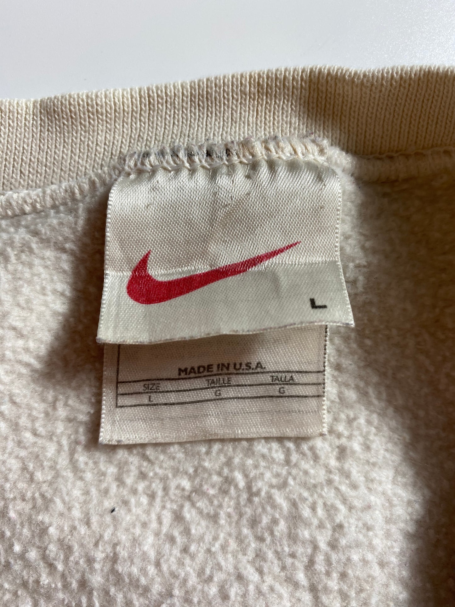 90’s NIKE Mini Swoosh Made in USA Size L Vintage Sweat-shirt / 7831