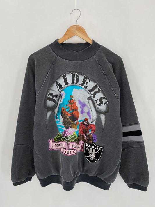 90’s RAIDERS Size Approx. XL Vintage NFL Sweat-Shirt  / 6448