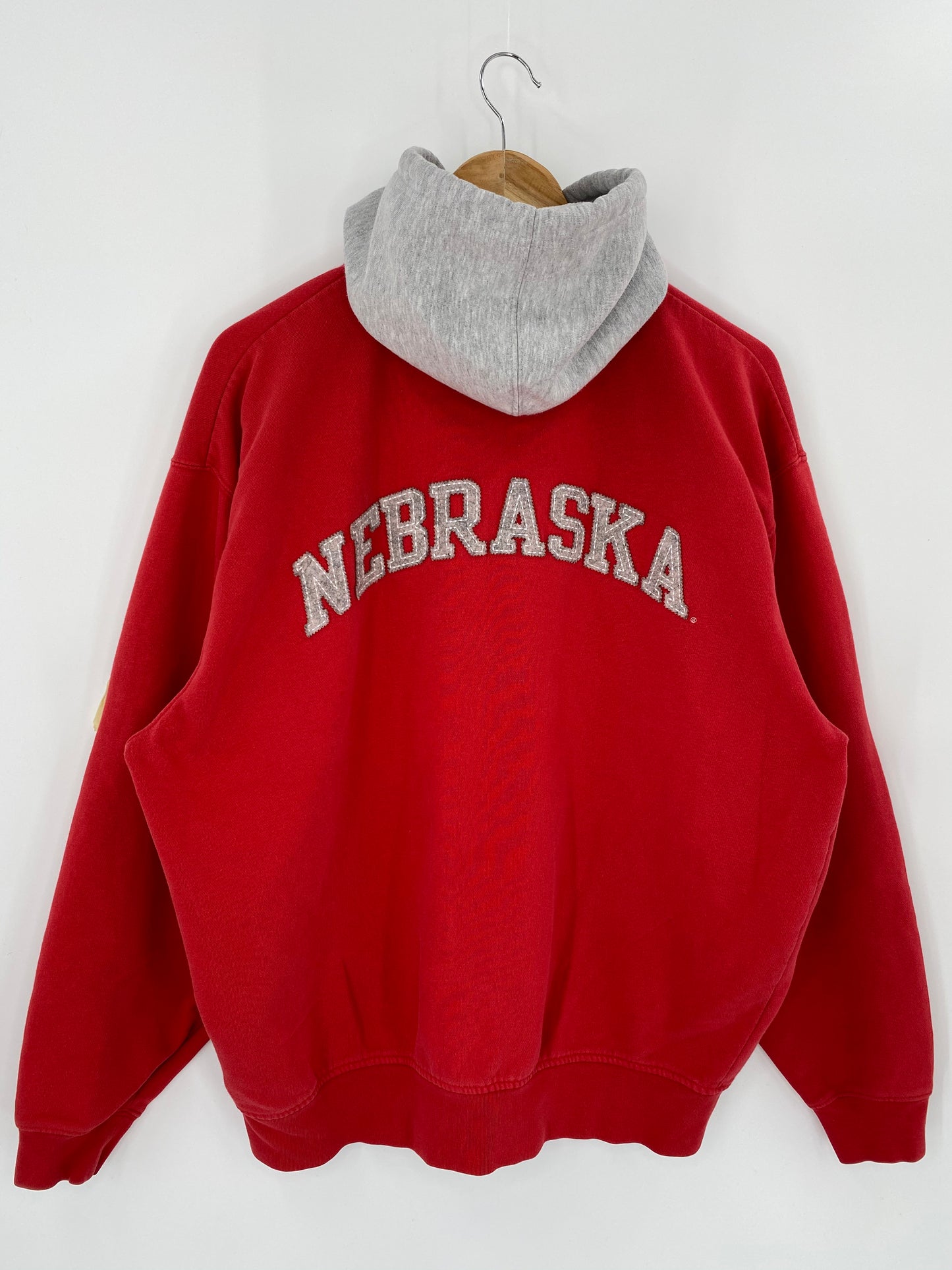 00’ NIKE NEBRASKA Size M Vintage Zip-up Hoodie Sweat-shirt / 7463