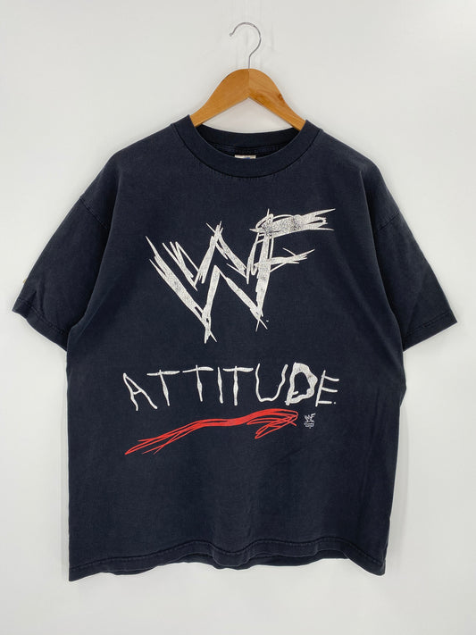 90’s WWF ATTITUDE Size XL Vintage WWE T-shirt / 8328