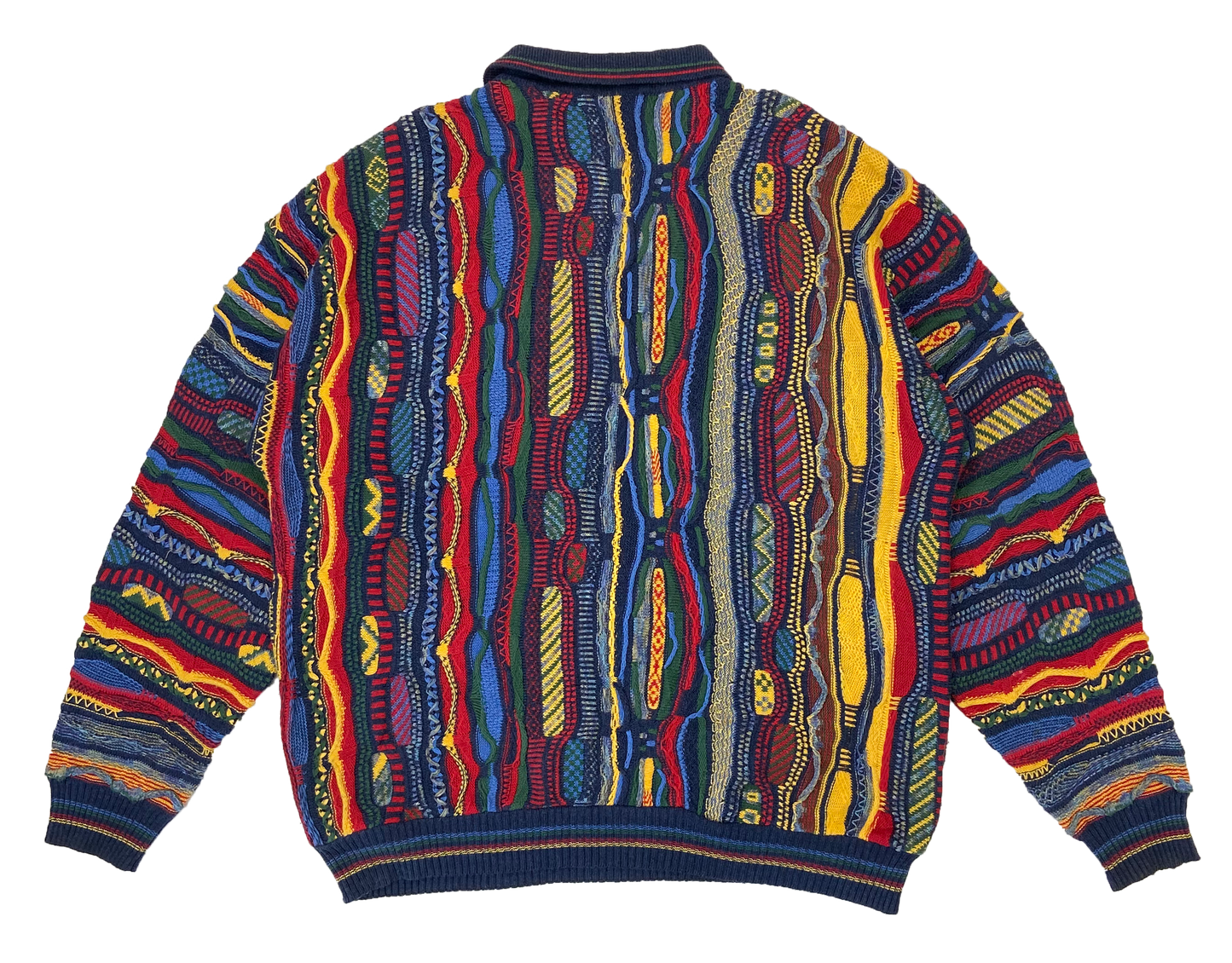 Vintage 3D Coogi-Style Knit Sweater / 2526