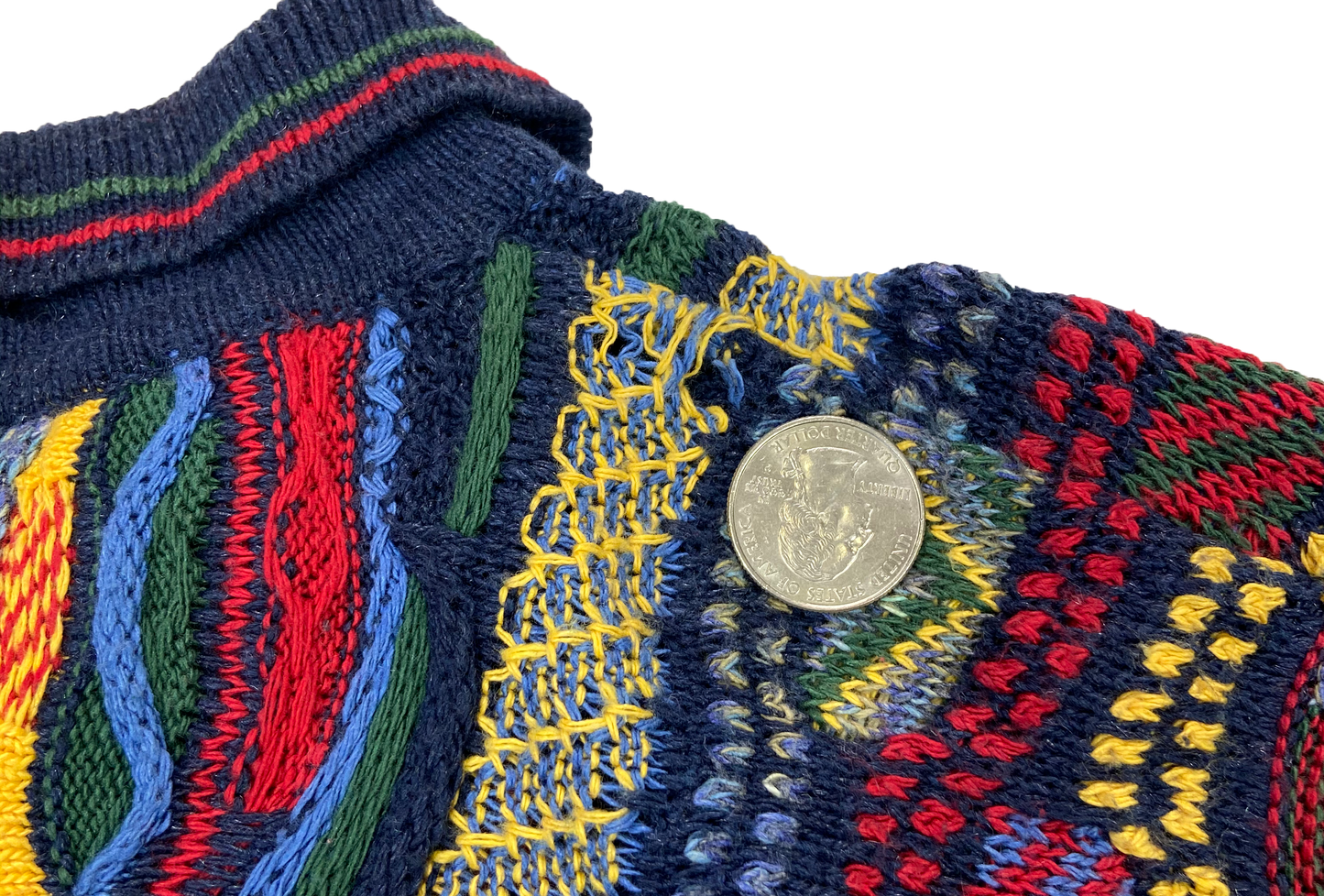 Vintage 3D Coogi-Style Knit Sweater / 2526