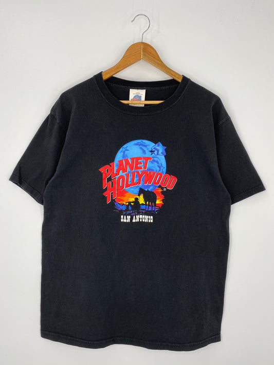 1991 PLANET HOLLYWOOD Made in USA Size L Vintage T-shirt  / 8138