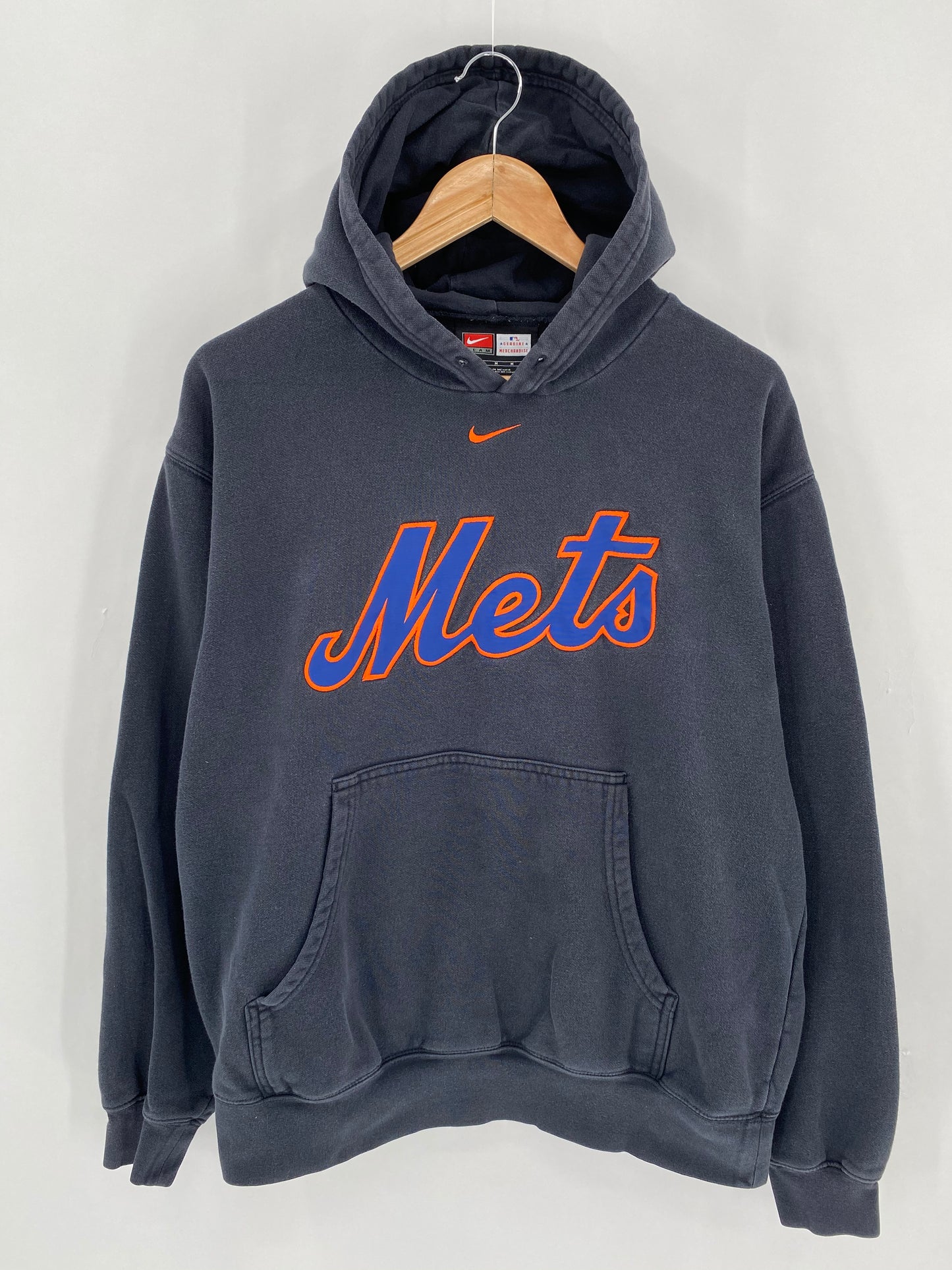 00' NIKE Mets Size M Vintage MLB Hoodie Sweat-Shirt  / 6423