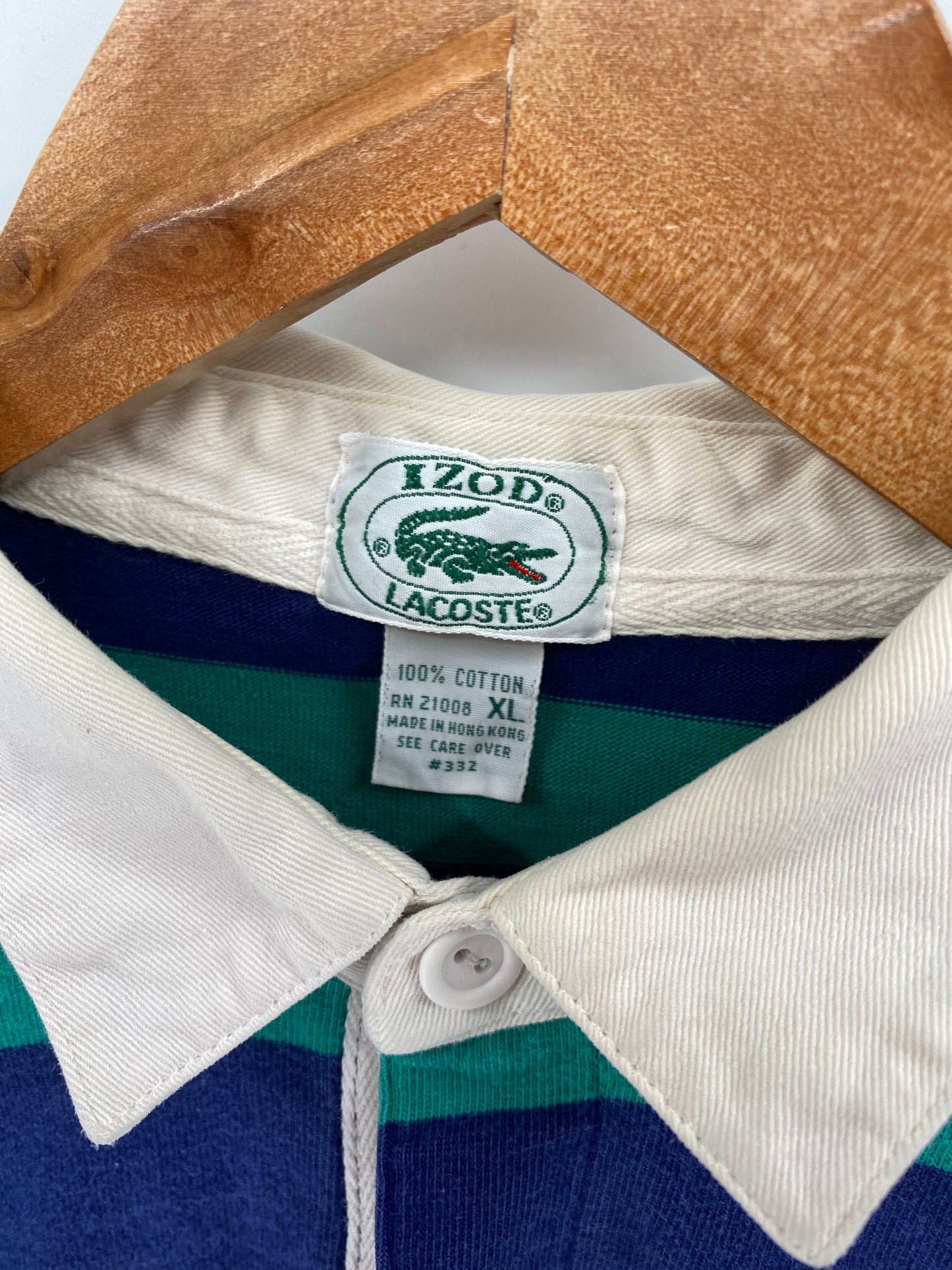 .90's LACOSTE Size XL Vintage Rugby-Shirt  / E2915R