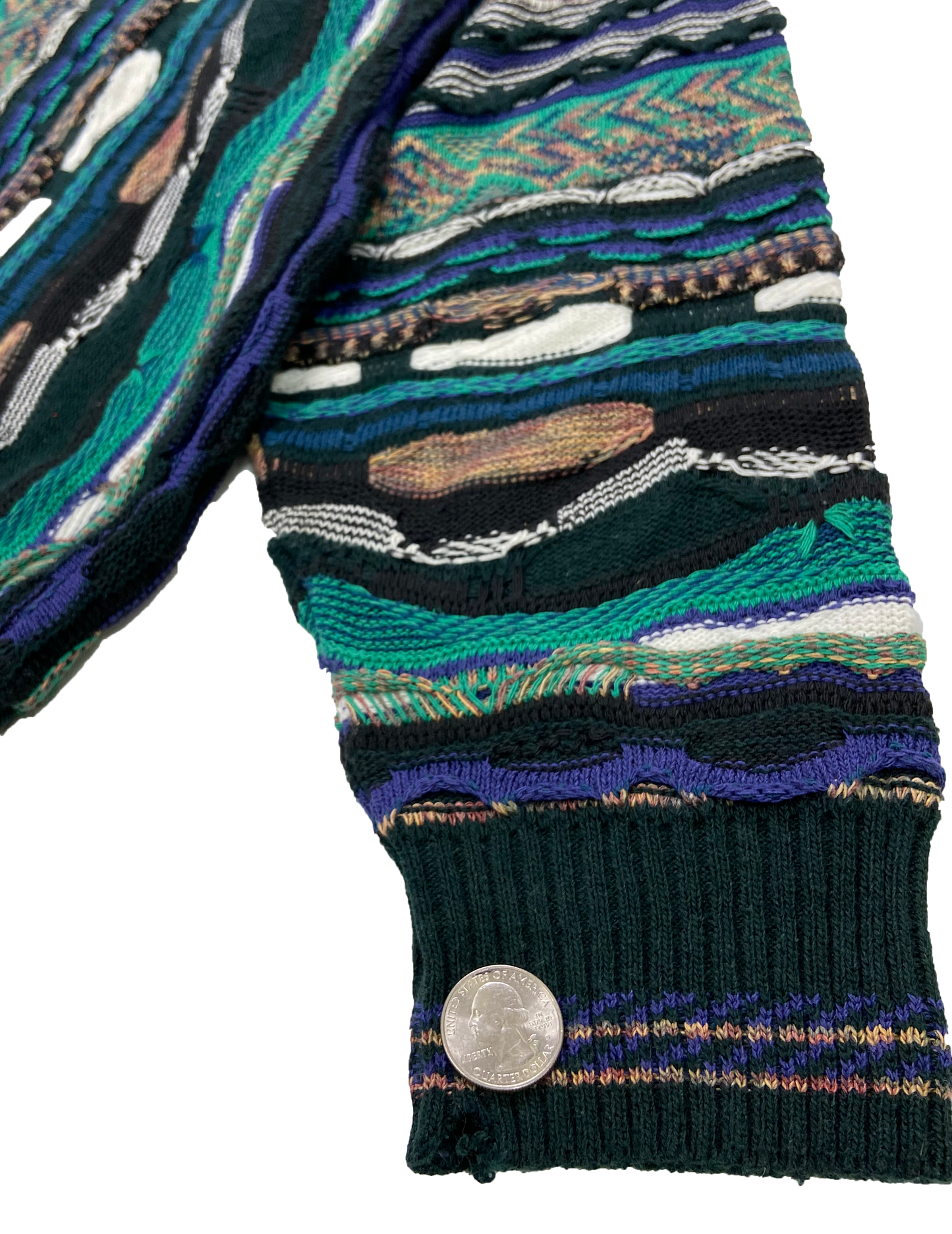 Vintage 3D Coogi-Style Knit Sweater / 2701