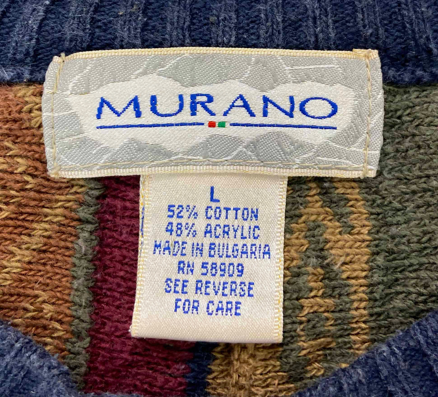 Vintage 3D Coogi-Style Knit Sweater / 2702