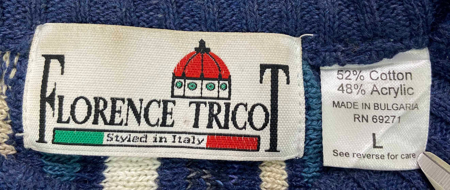 Vintage 3D Coogi-Style Knit Sweater / 2705