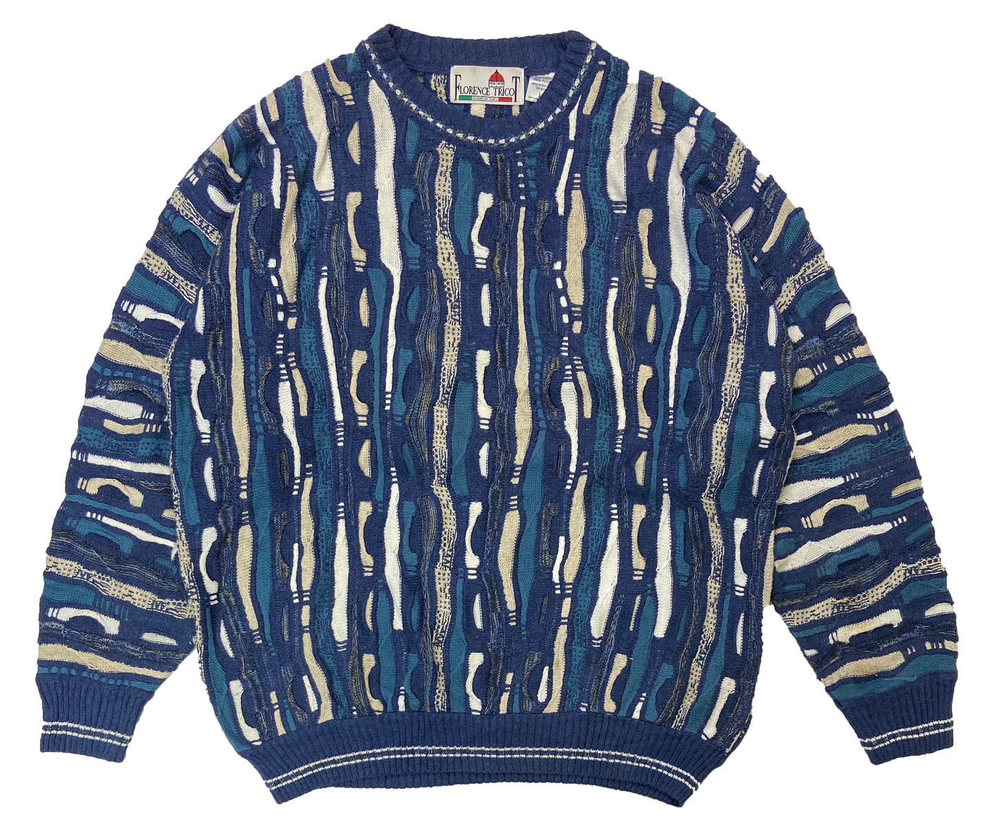 Vintage 3D Coogi-Style Knit Sweater / 2705