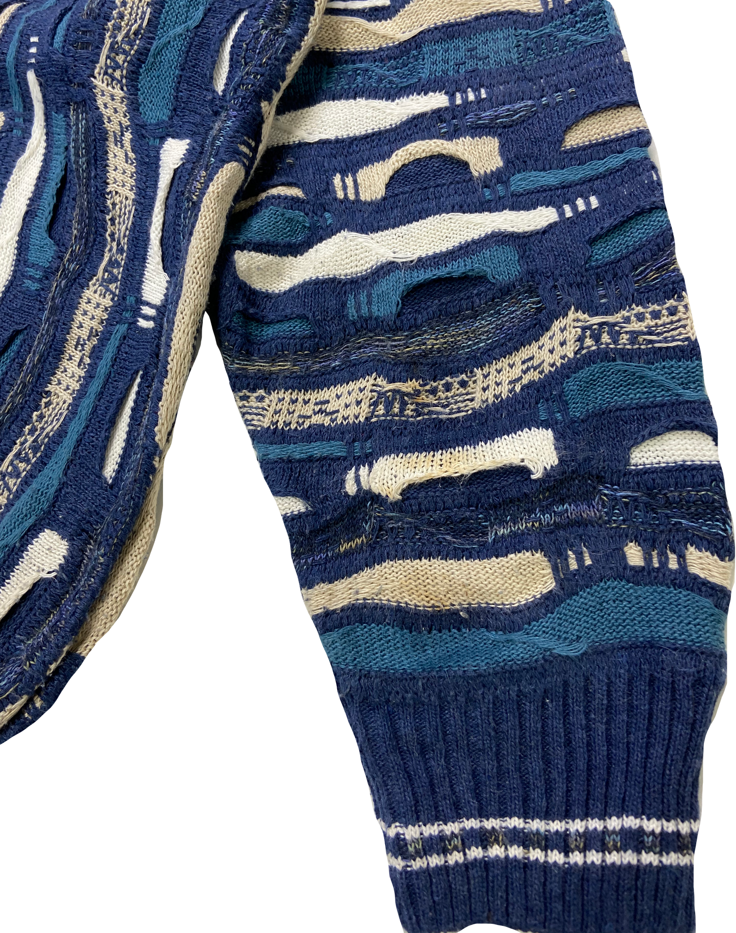 Vintage 3D Coogi-Style Knit Sweater / 2705