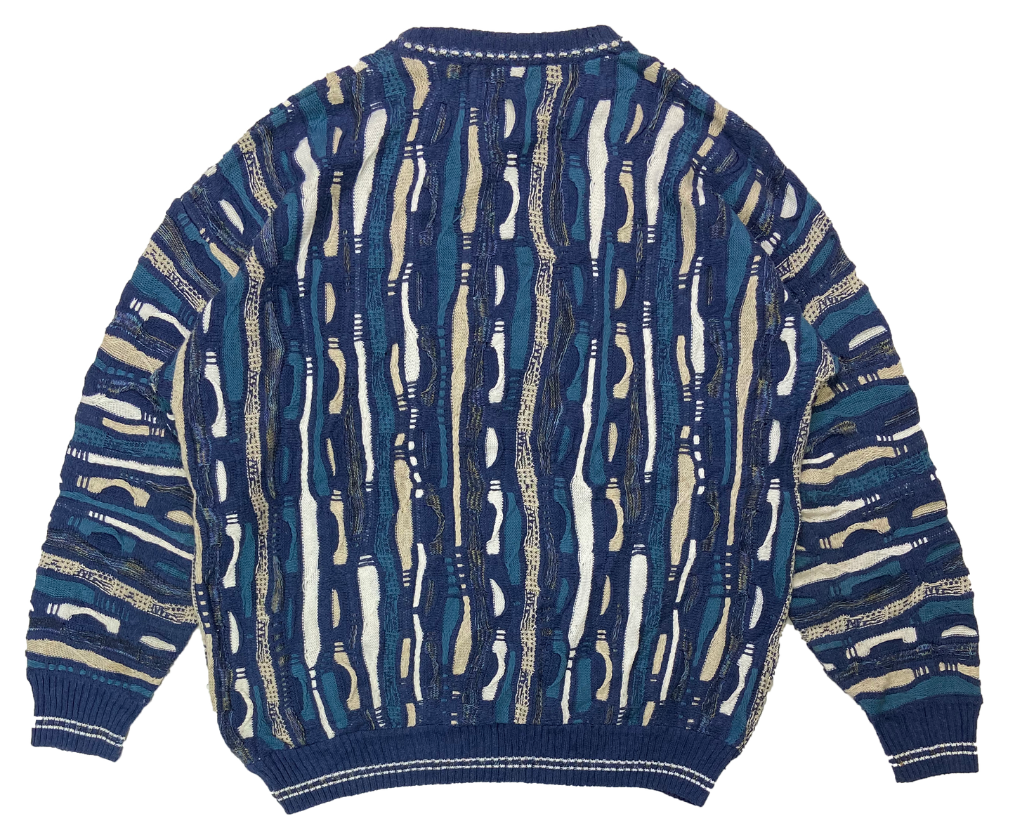 Vintage 3D Coogi-Style Knit Sweater / 2705