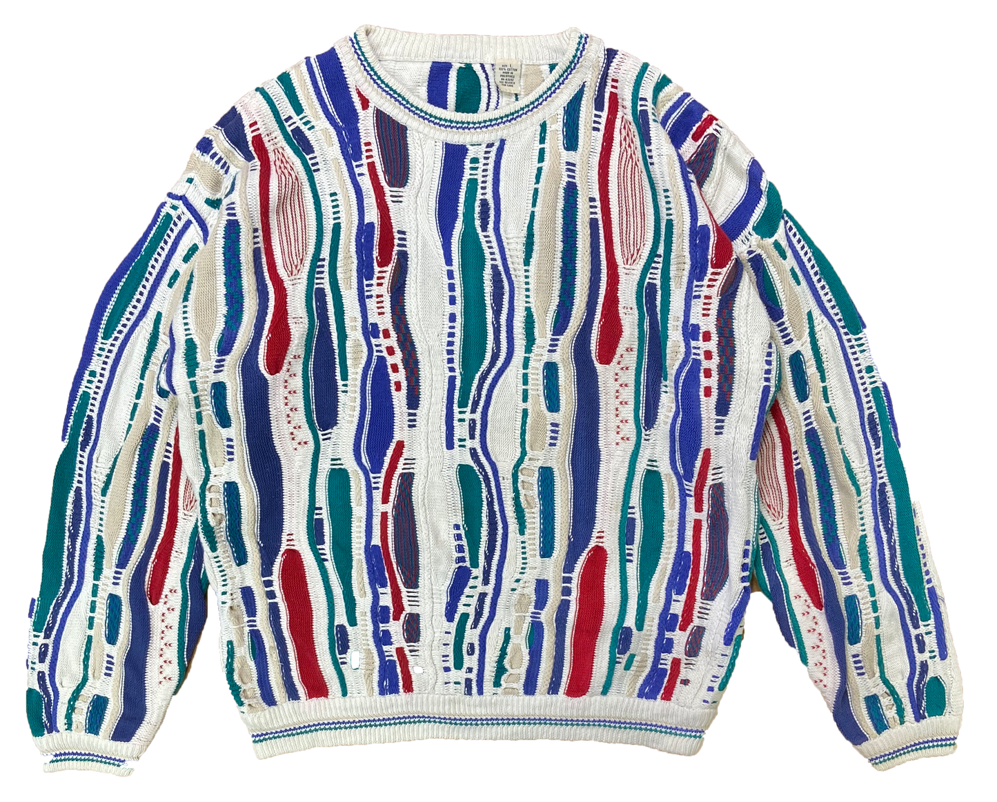 Vintage 3D Coogi-Style Knit Sweater / 2707