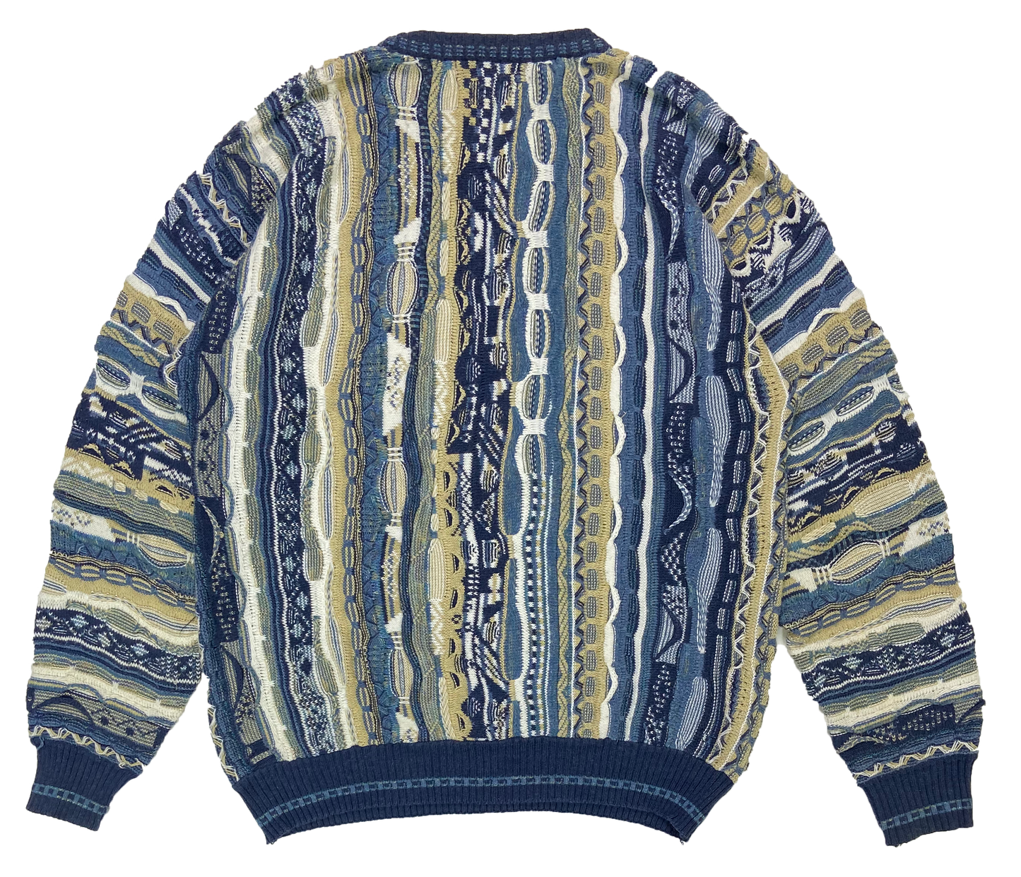 Vintage 3D Coogi-Style Knit Sweater / 2708