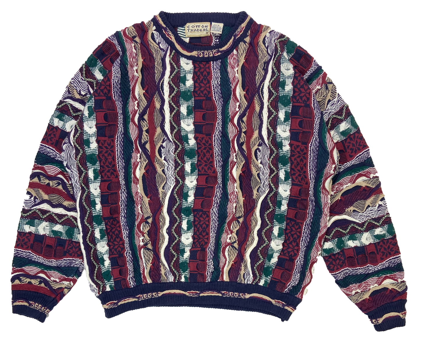 Vintage 3D Coogi-Style Knit Sweater / 2784