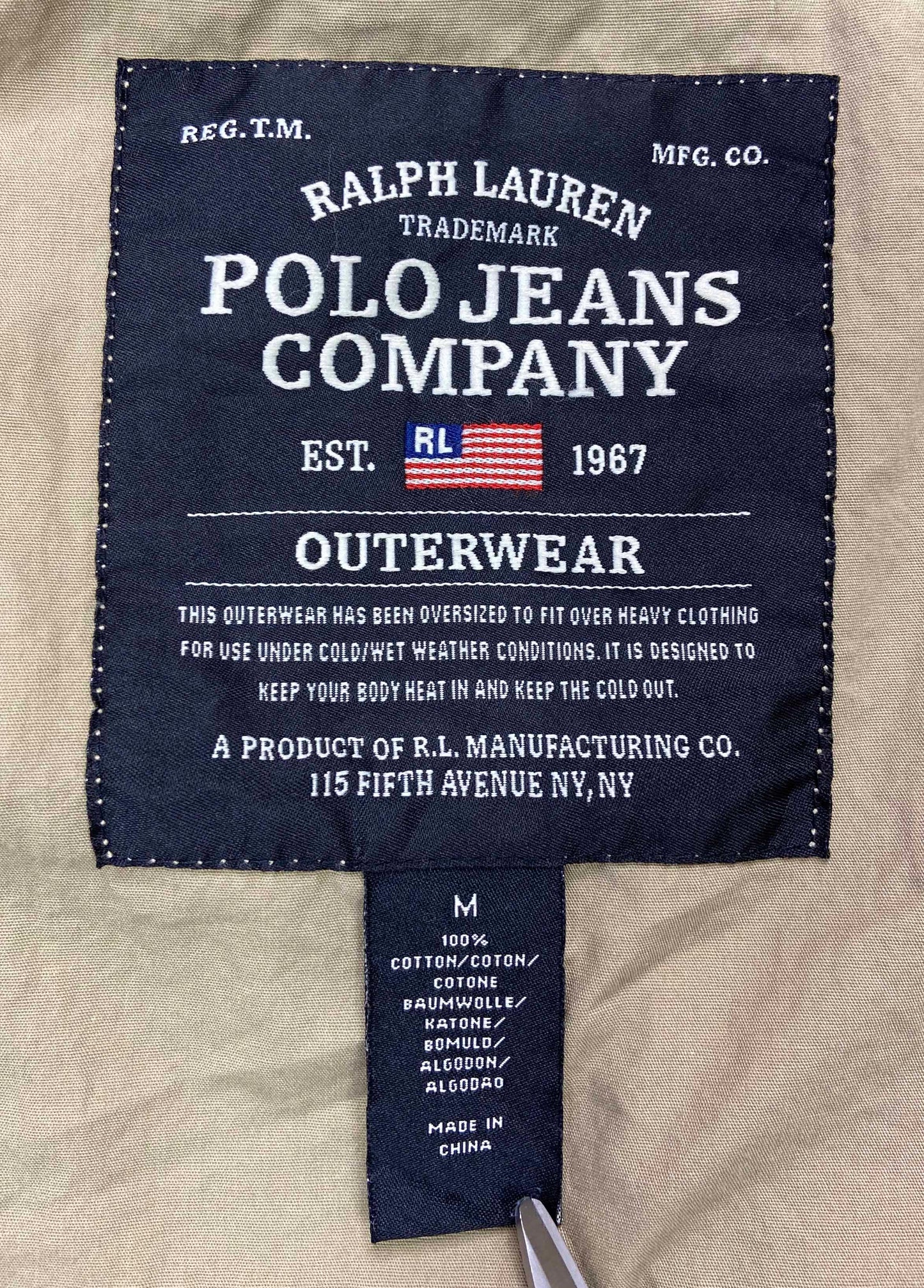 Vintage POLO JEANS COMPANY Size M Zip-Up Jacket / k188