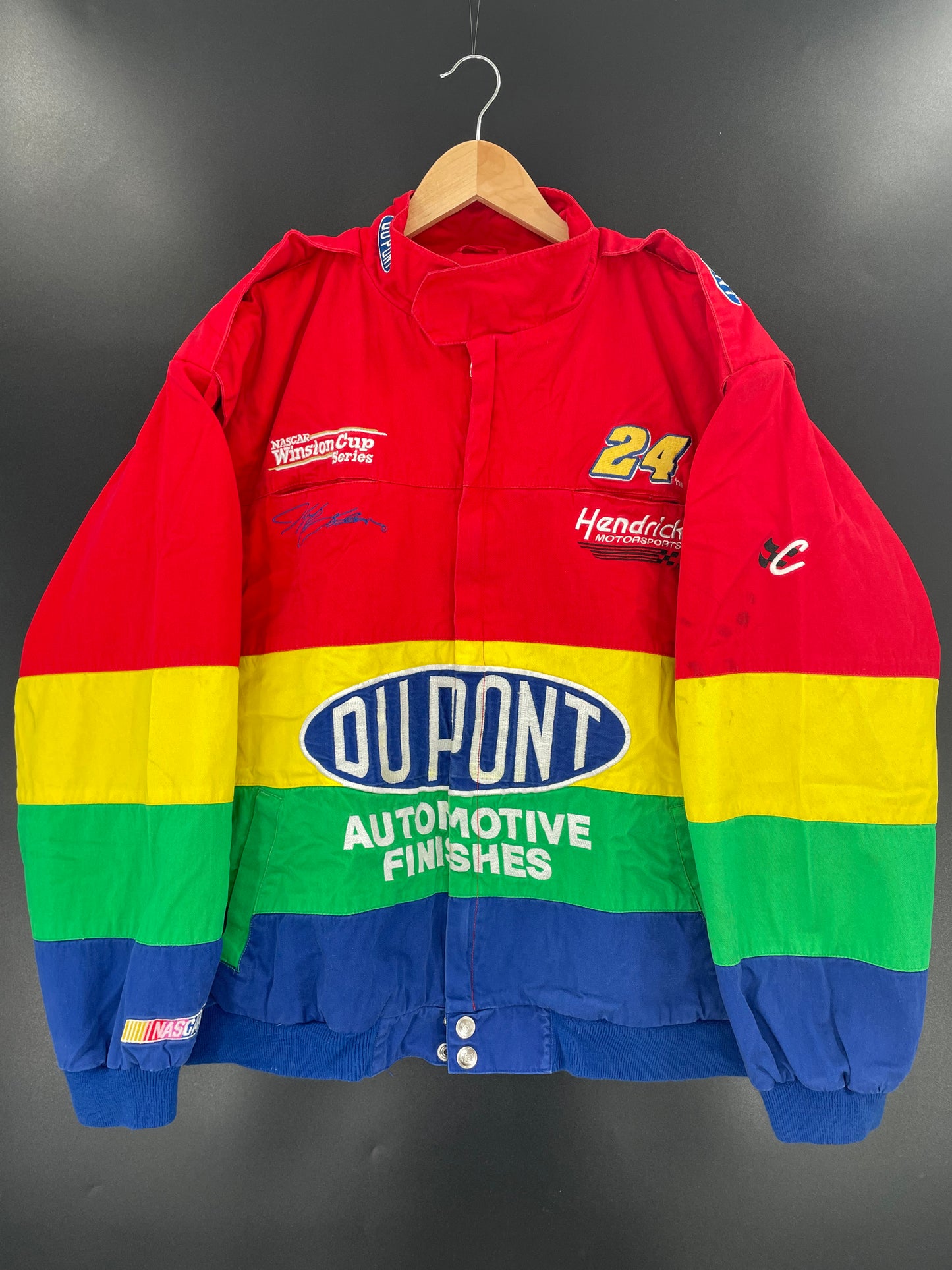 Vintage DUPONT AUTOMOTIVE JEFF GORDON Size XL Racing Jacket / k2375
