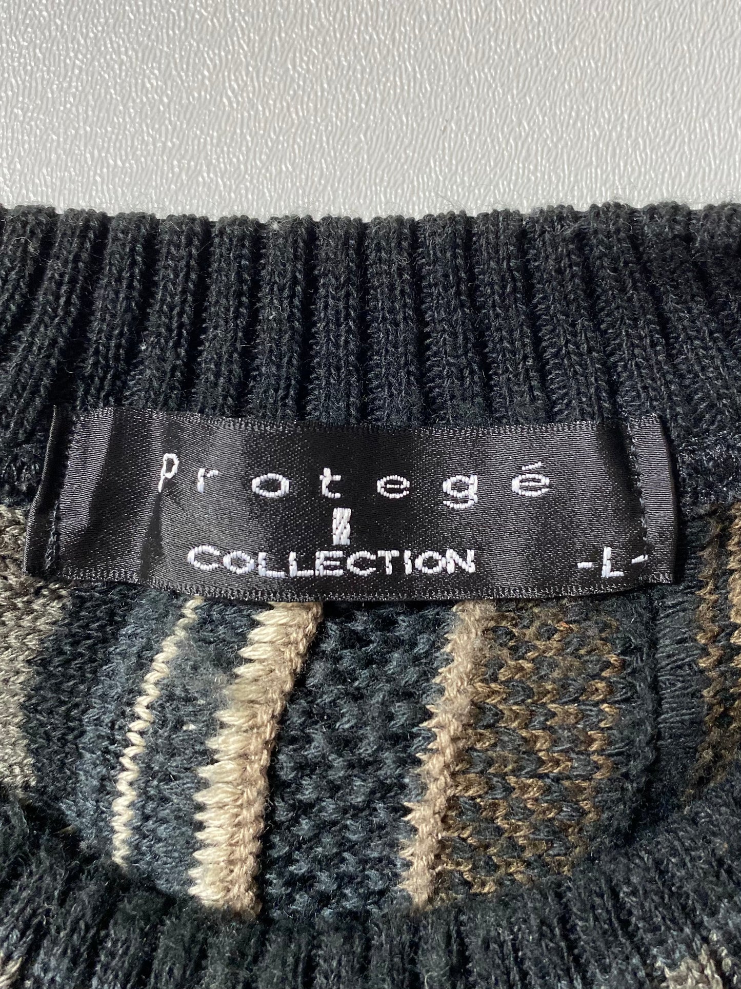 Vintage 3D Coogi-Style Made in USA Size L Knit Sweater / 8707