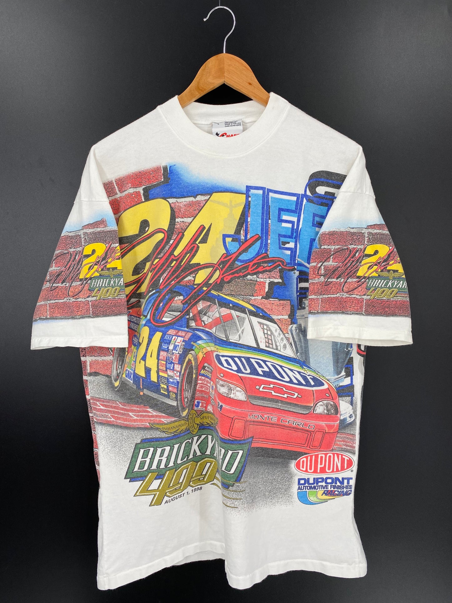 1998' NASCAR JEFF GORDON Made in USA Size L Vintage Racing T-Shirt / K2256