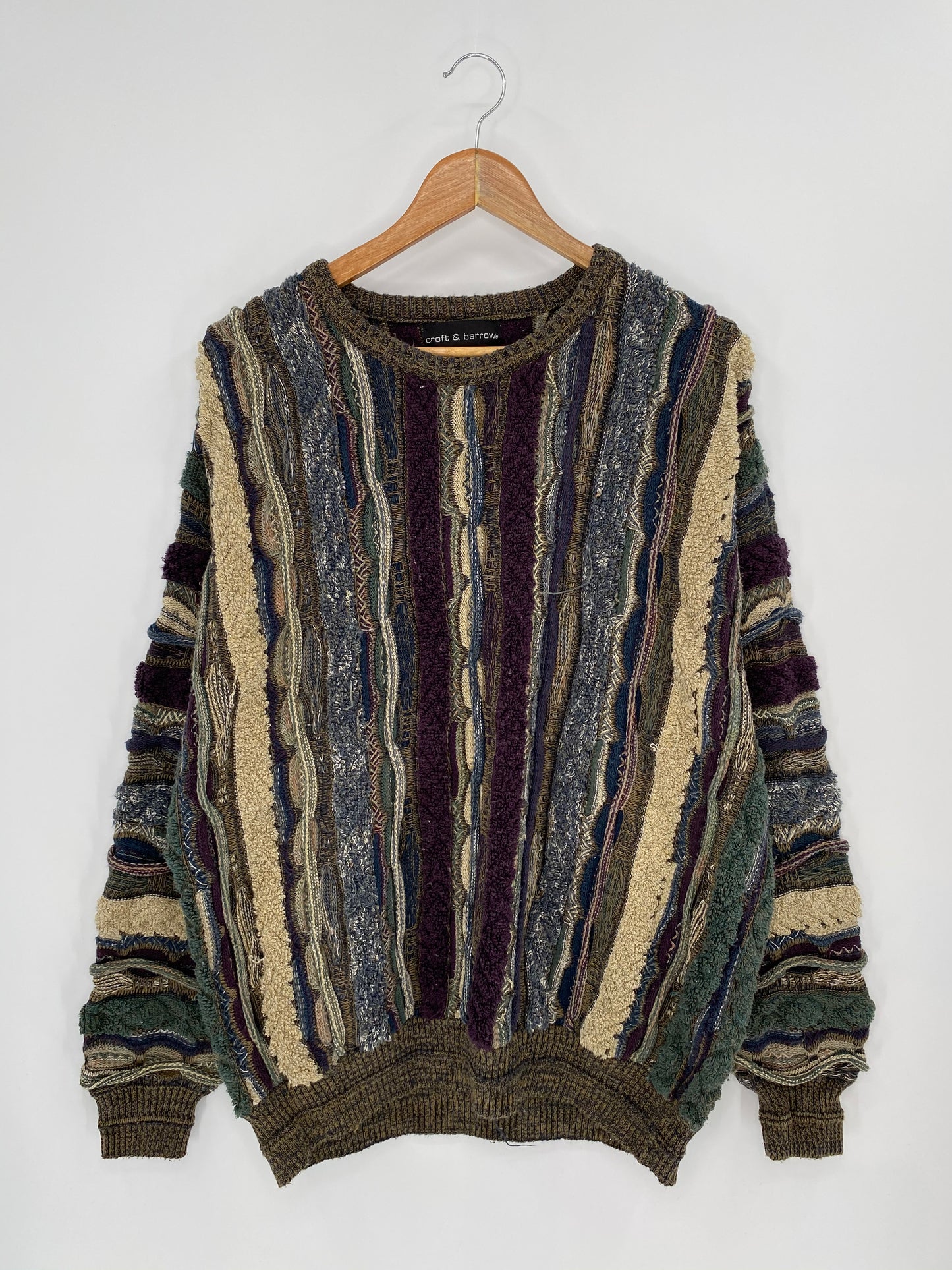 Vintage 3D Coogi-Style Size XL Knit Sweater / 9108