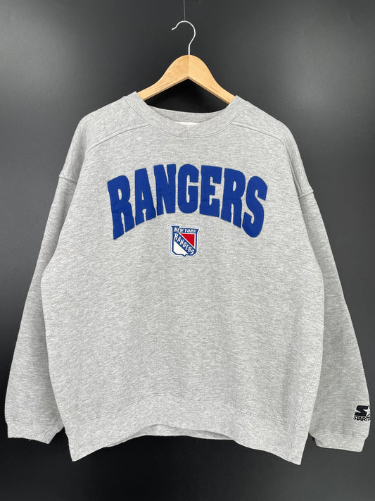 90’s STARTER New York Rangers Size L Vintage NHL Sweat-shirt / K1444