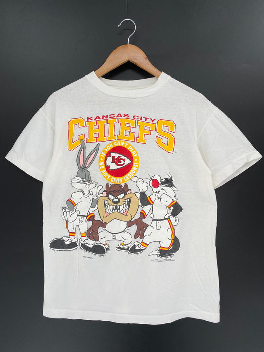 1994 LOONEY TUNES CHIEFS Size L Vintage NFL T- Shirts / A886