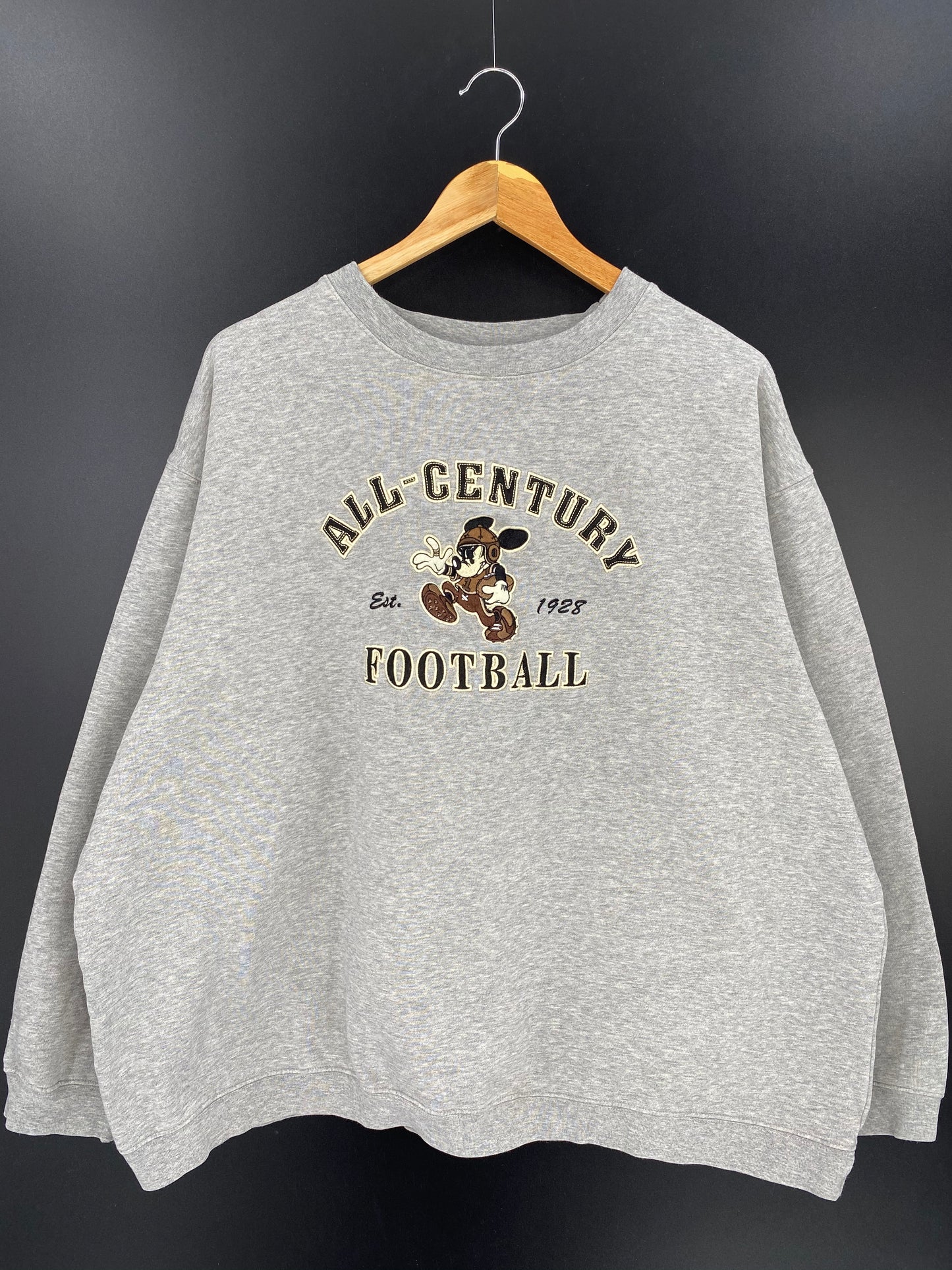 00’ DISNEY MICKEY FOOTBALL Size XXL Vintage Sweat-shirt / 8719